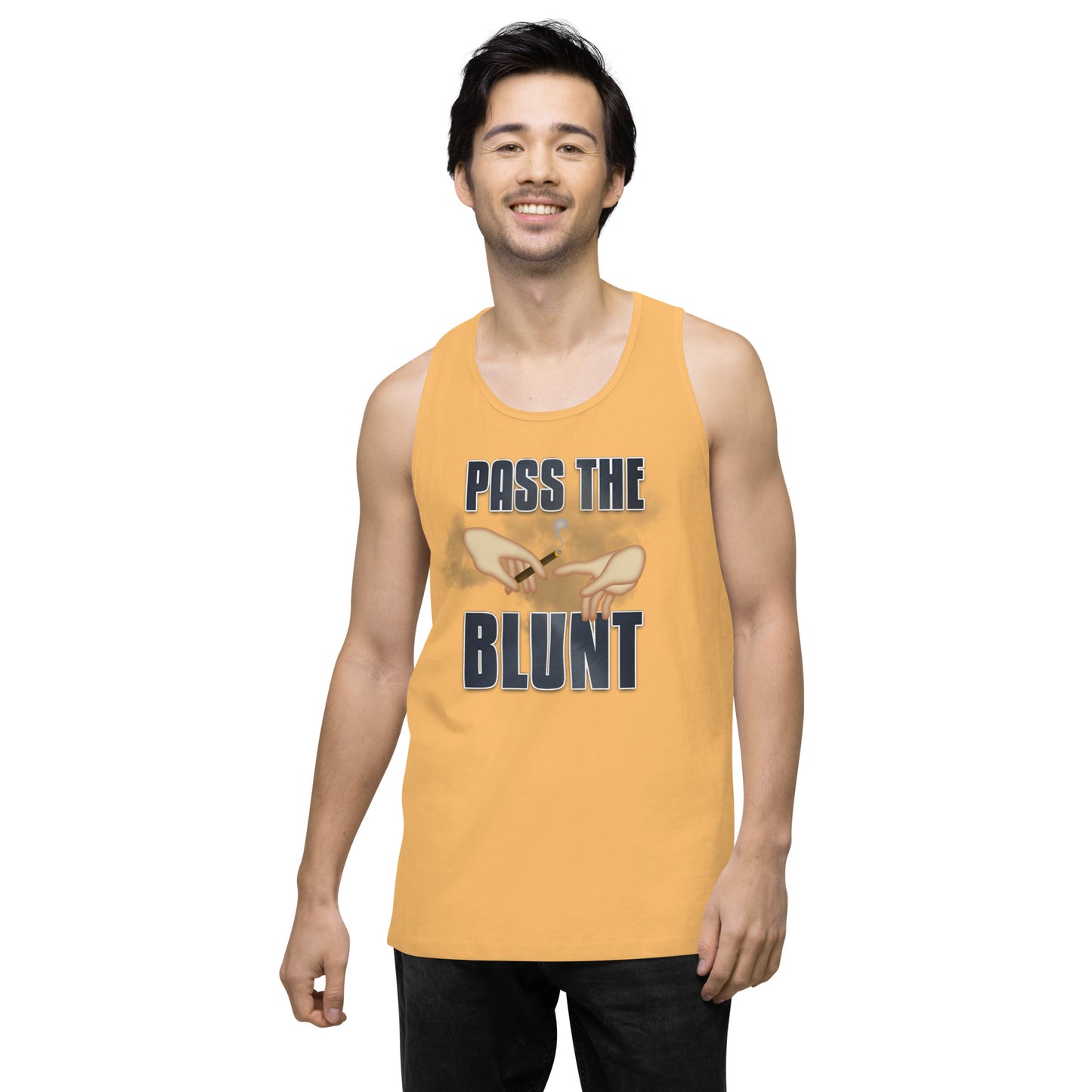 Men’s Cannabis Weed Emoji Premium Tank Top