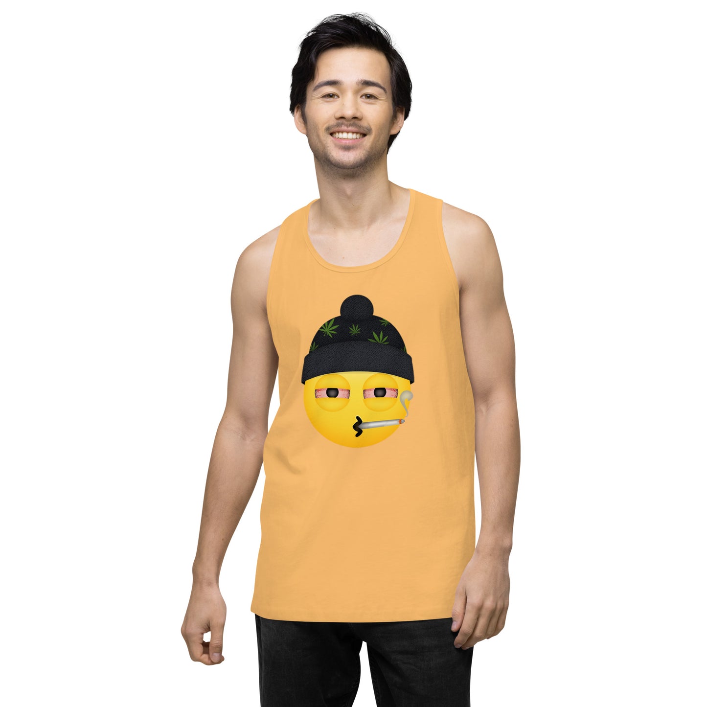 Emoji Stoner Weed Cannabis Festival Fun Tank Top For Men