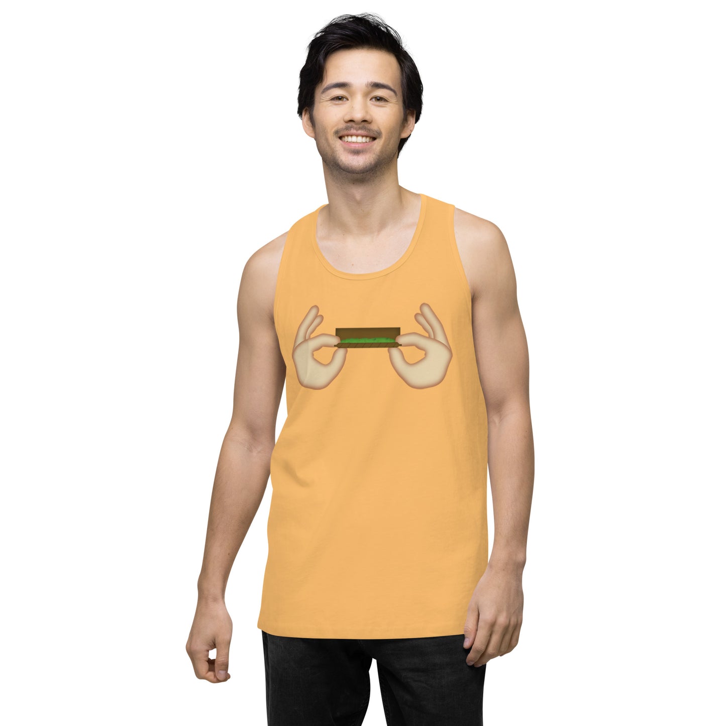 Men’s Cannabis Weed Emoji Premium Tank Top