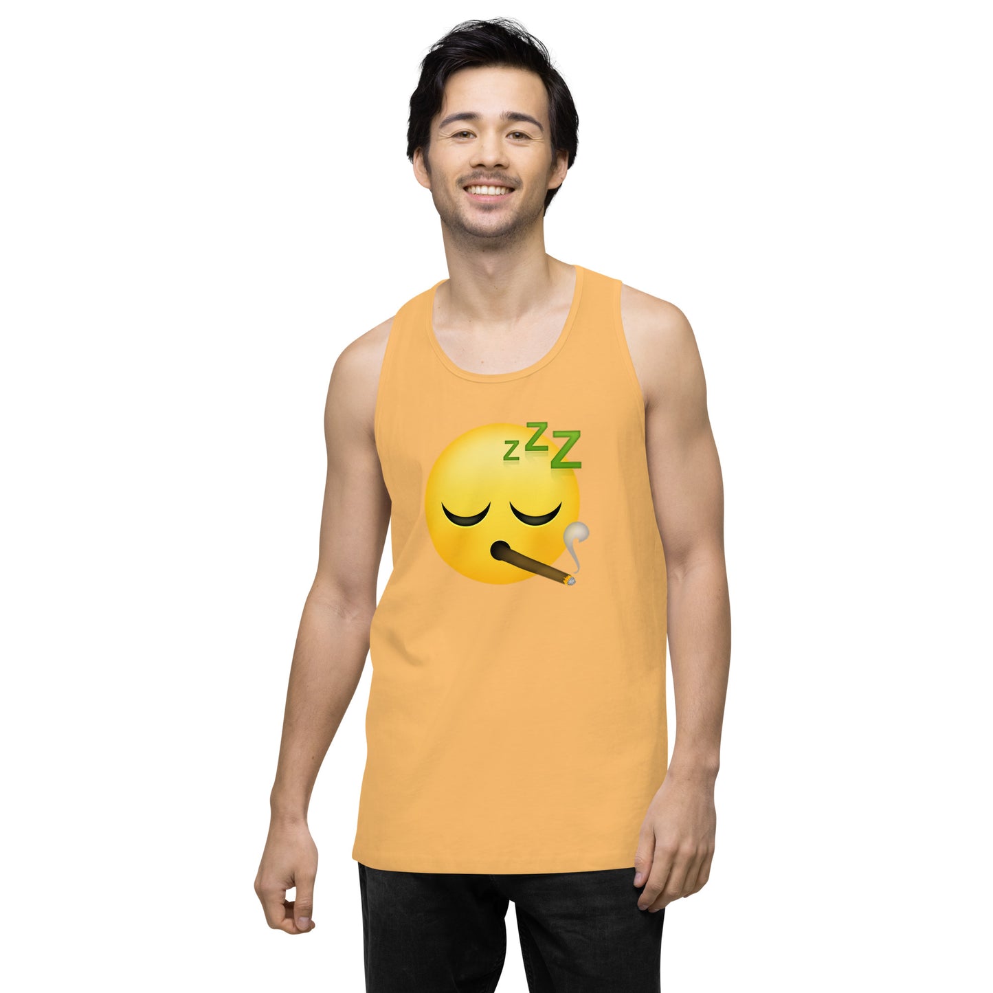 Emoji Sleepy Blunt Weed Cannabis EDM Festival Fun Tank Top For Men