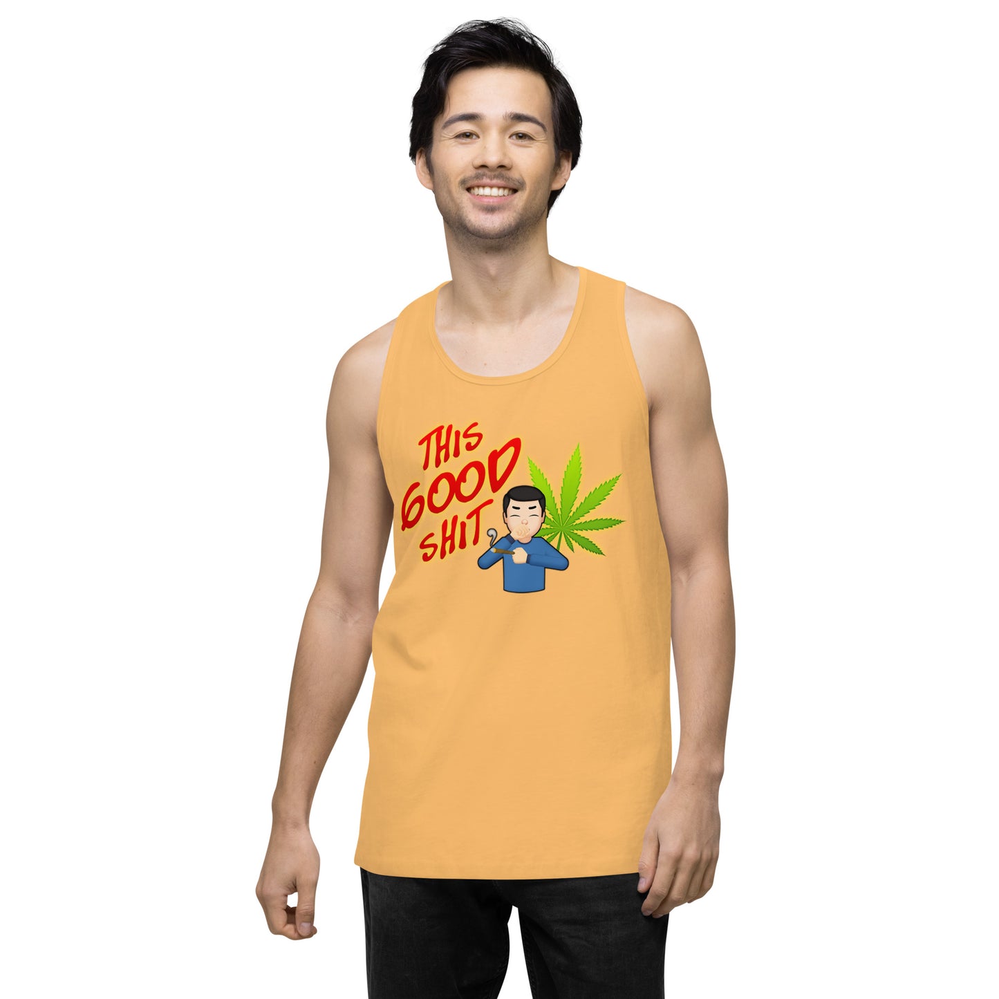 Men’s Cannabis Weed Emoji Premium Tank Top