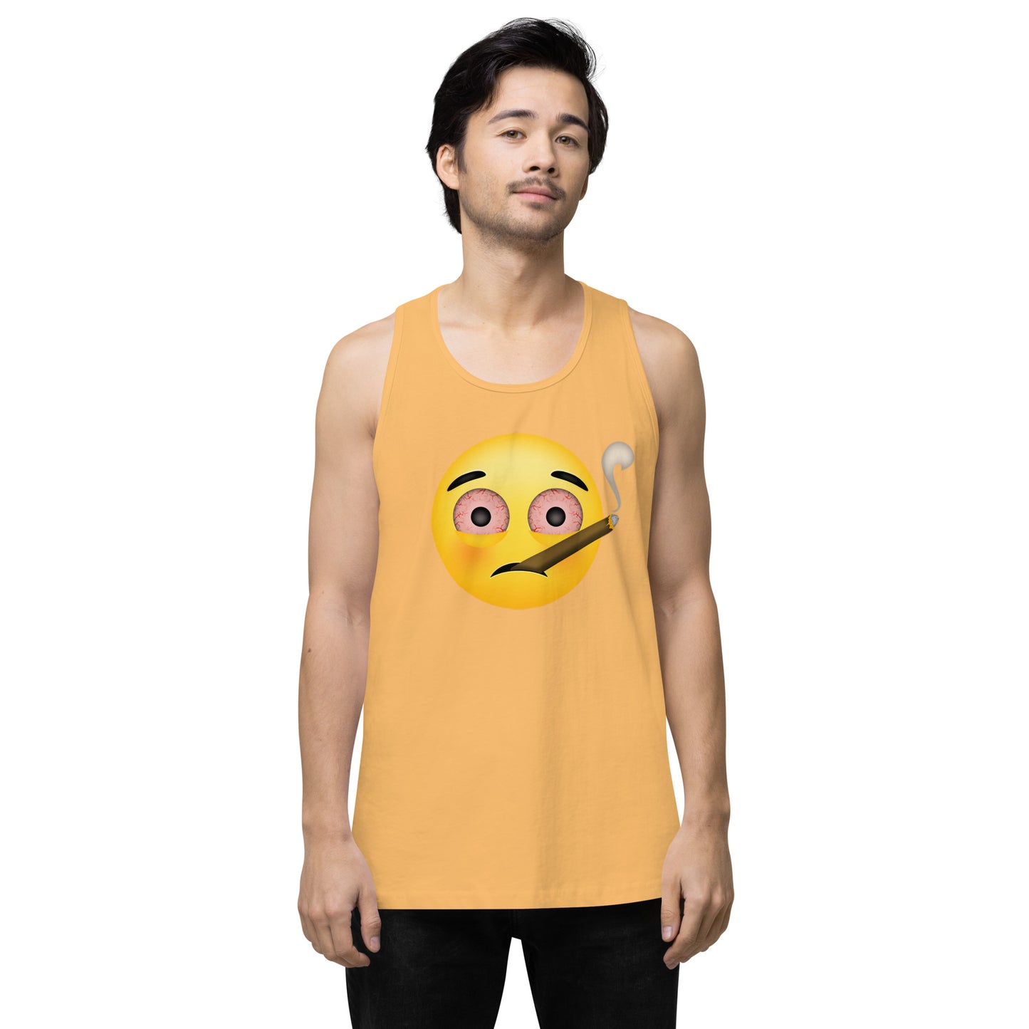 Men’s Cannabis Weed Emoji Premium Tank Top