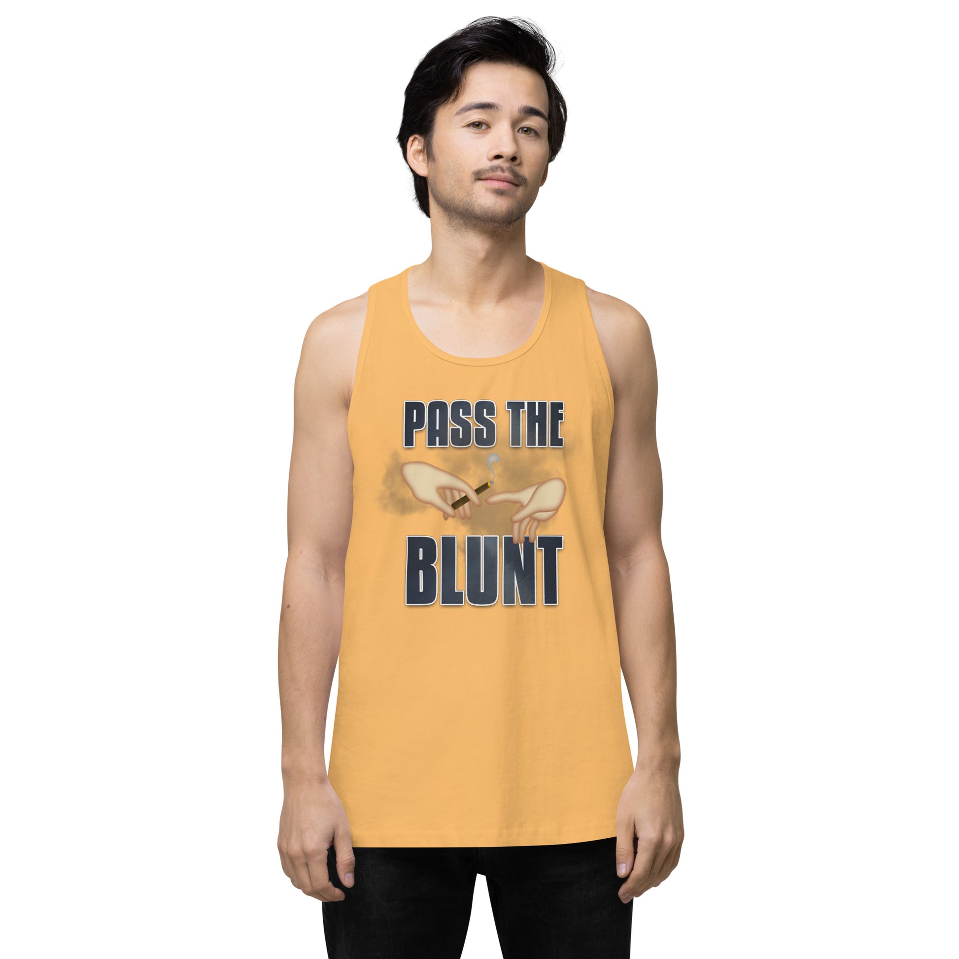 Emoji Weed Cannabis Pass The Blunt Festival Fun Tank Top For Men