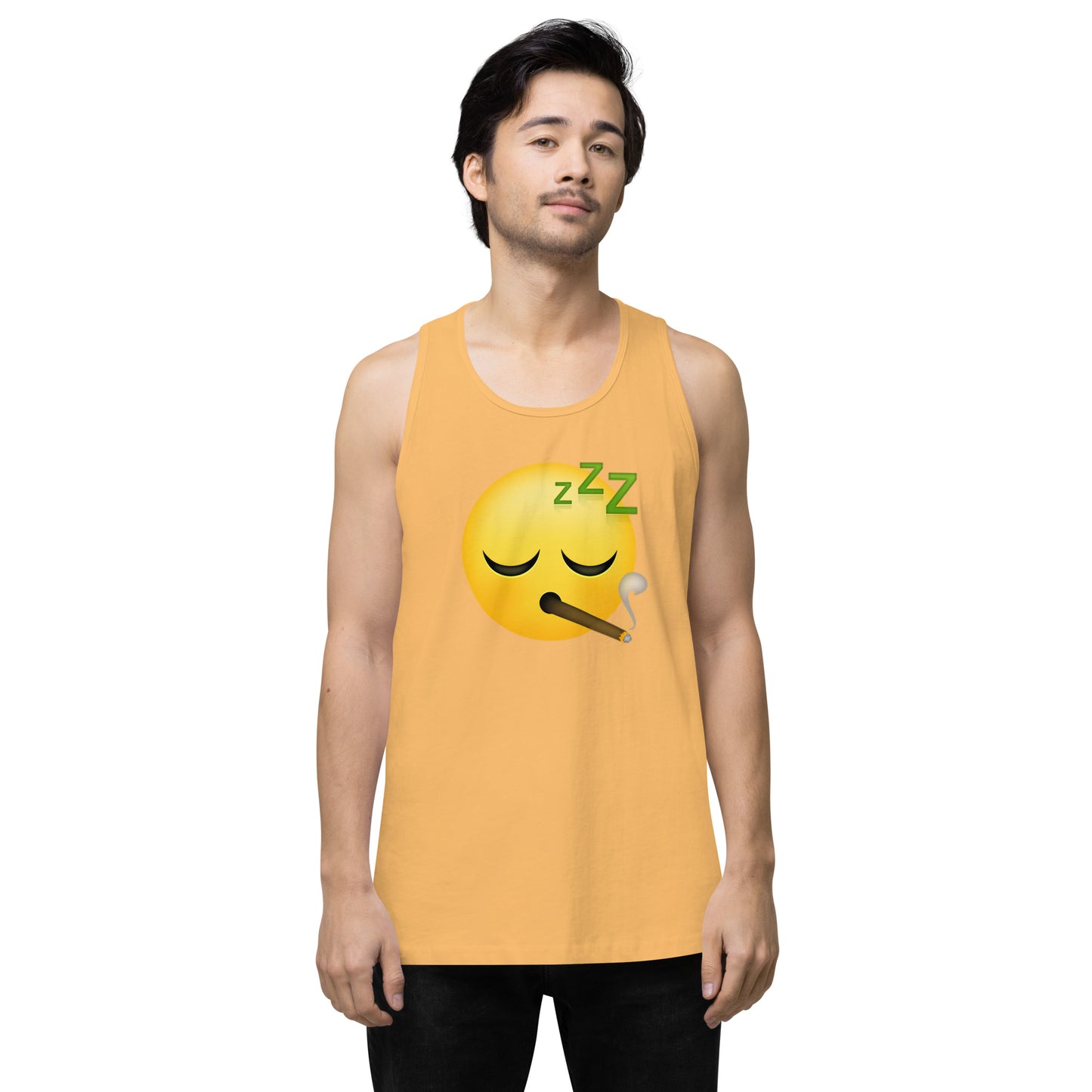 Men’s Cannabis Weed Emoji Premium Tank Top