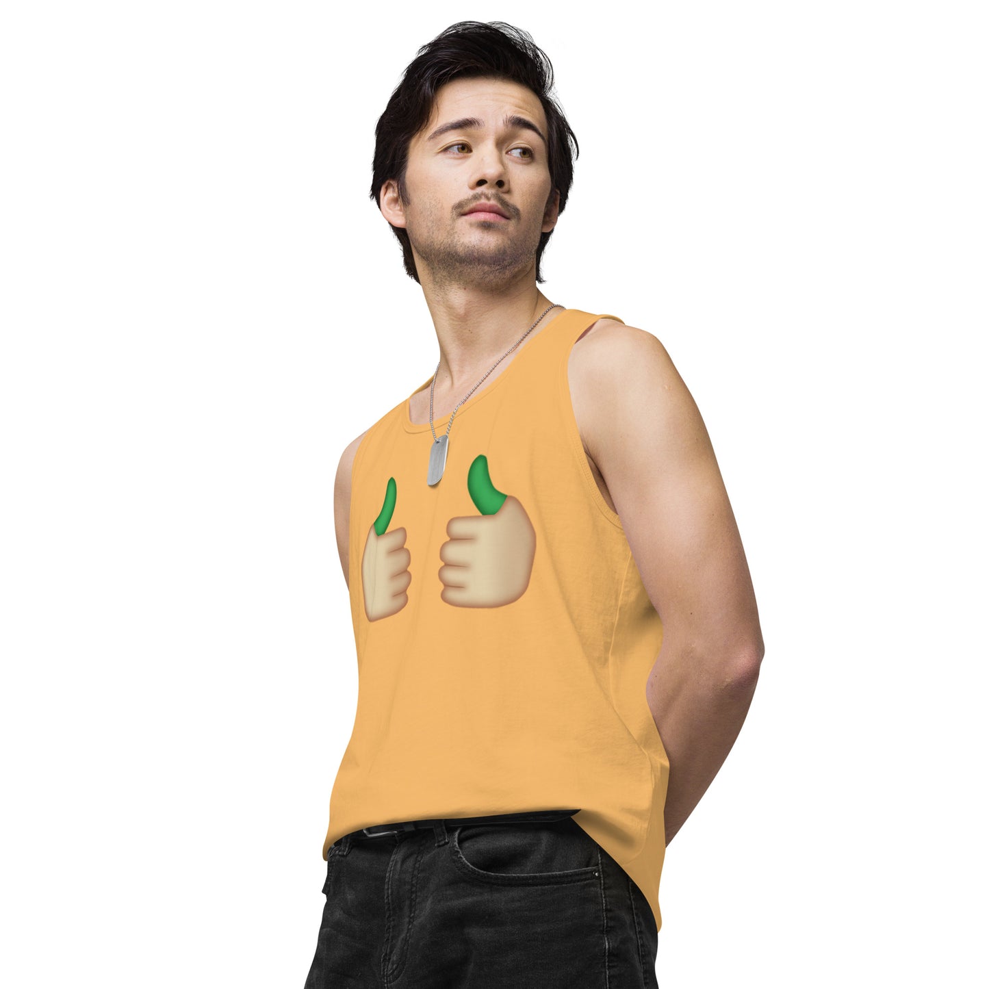 Men’s Cannabis Weed Emoji Premium Tank Top