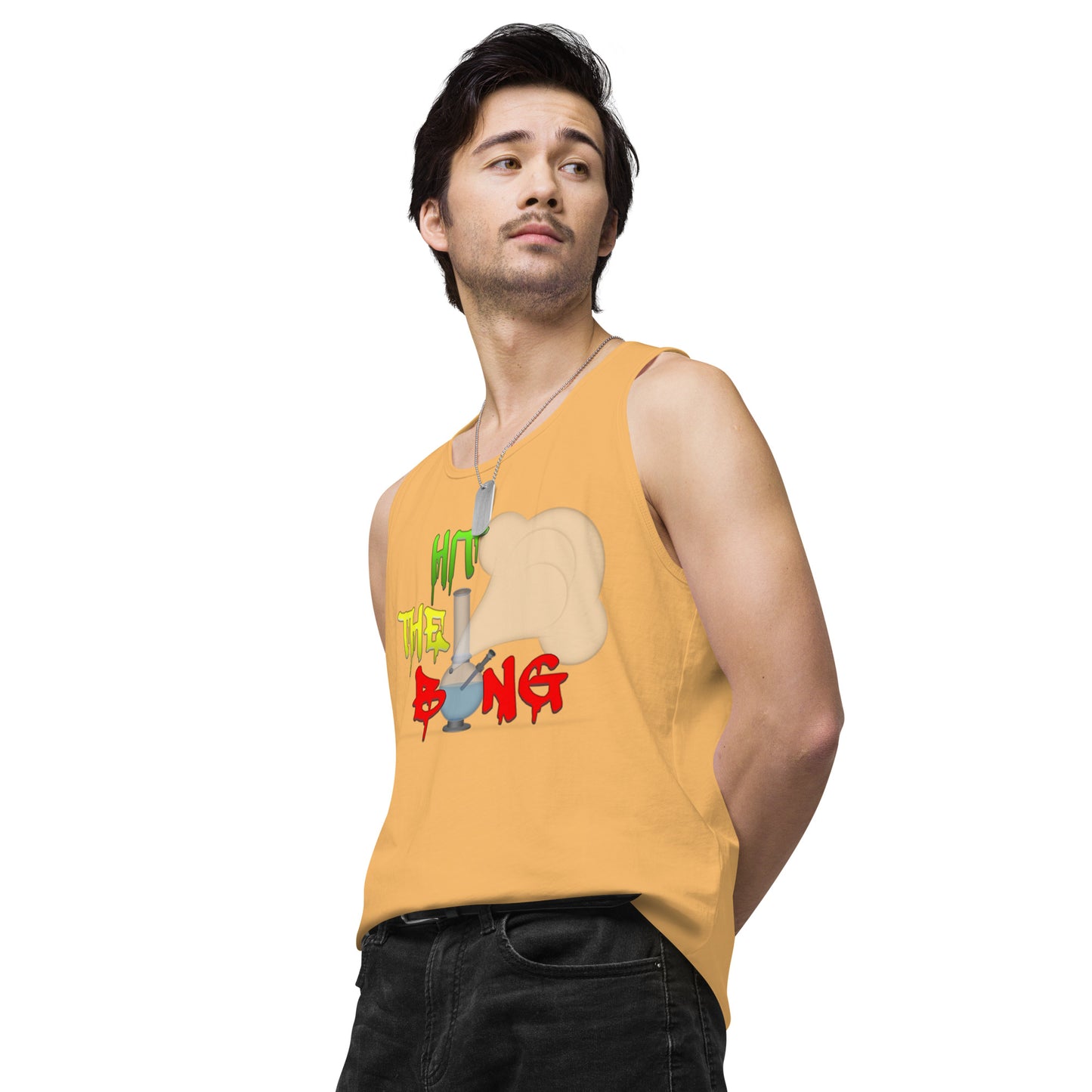 Men’s Cannabis Weed Emoji Premium Tank Top