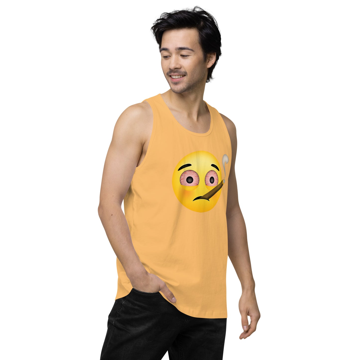 Men’s Cannabis Weed Emoji Premium Tank Top