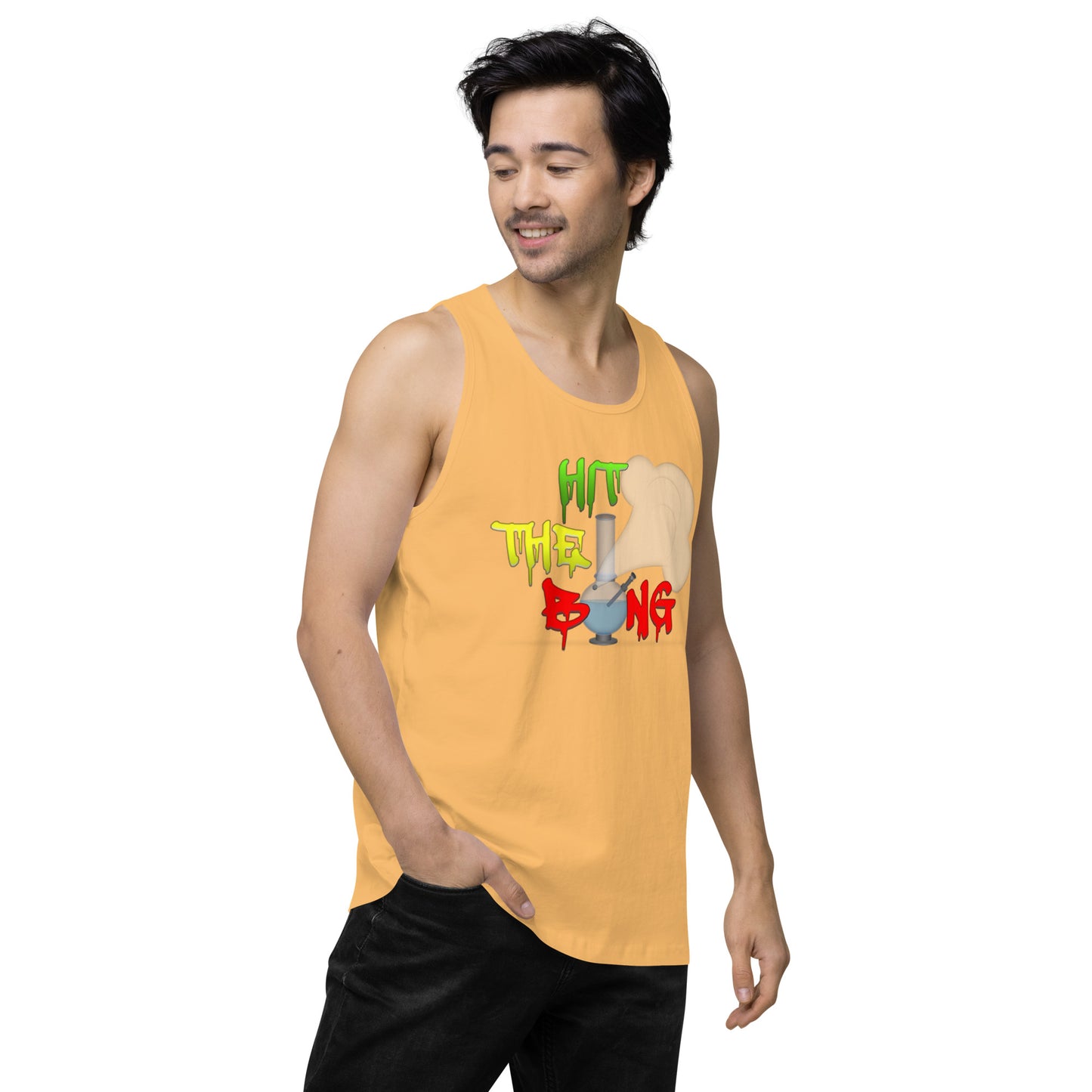 Men’s Cannabis Weed Emoji Premium Tank Top