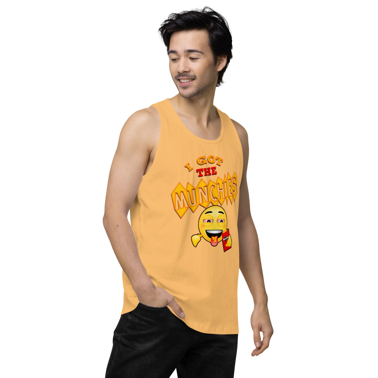 Men’s Cannabis Weed Emoji Premium Tank Top