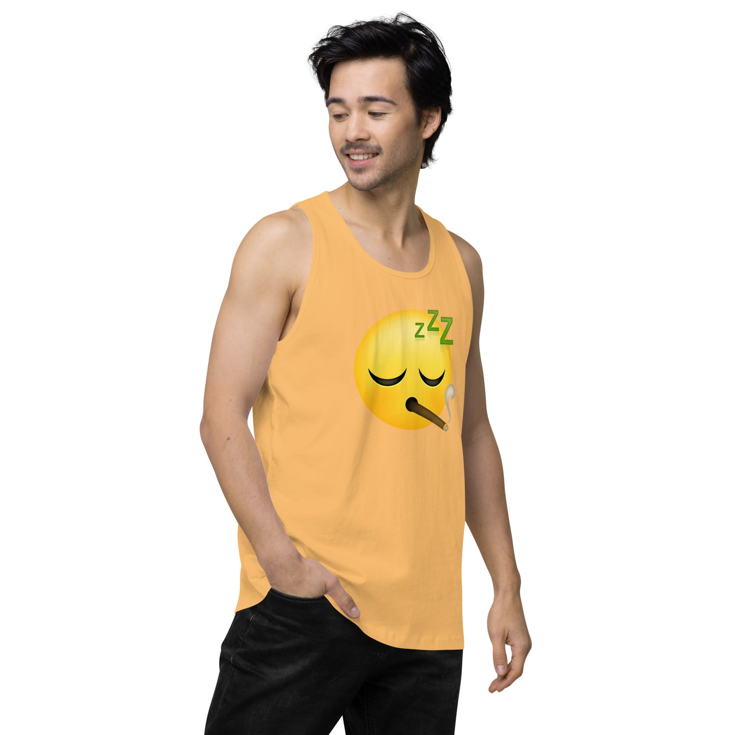 Men’s Cannabis Weed Emoji Premium Tank Top