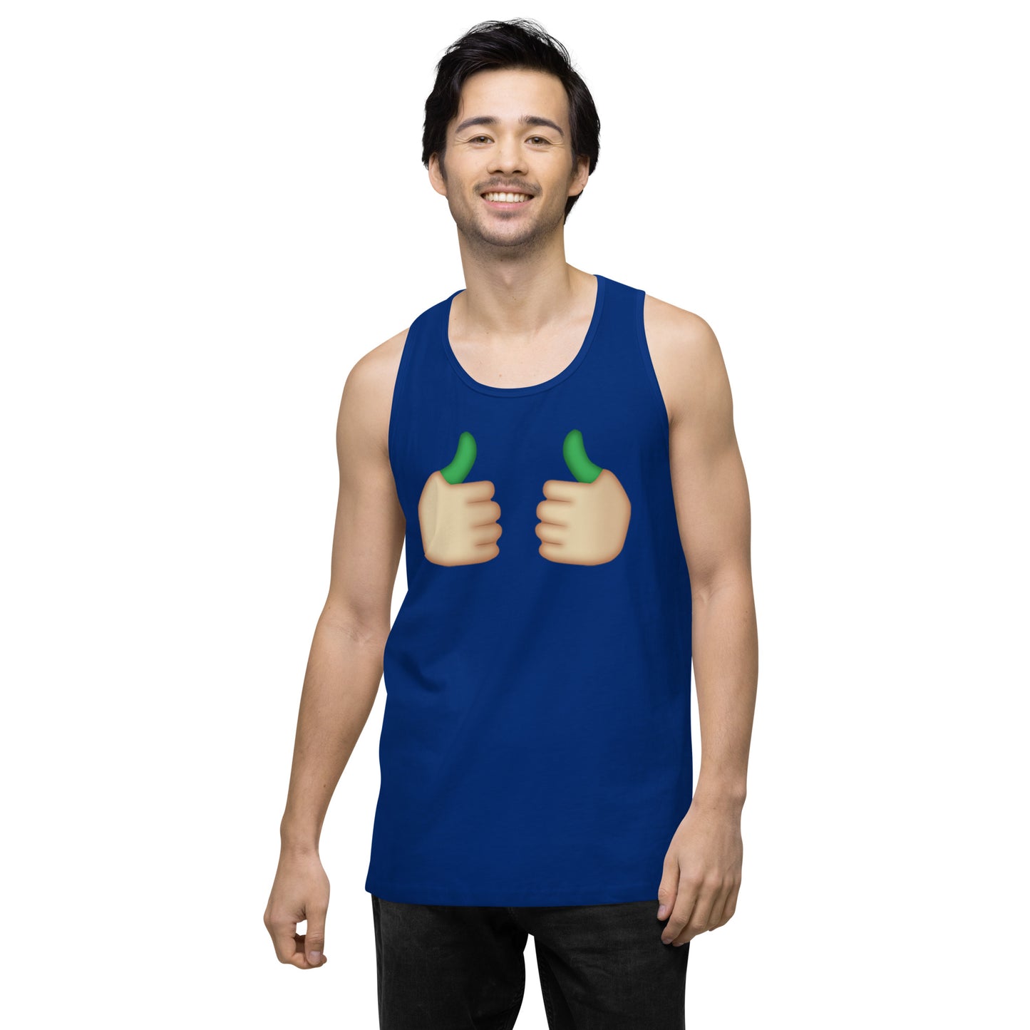 Men’s Cannabis Weed Emoji Premium Tank Top