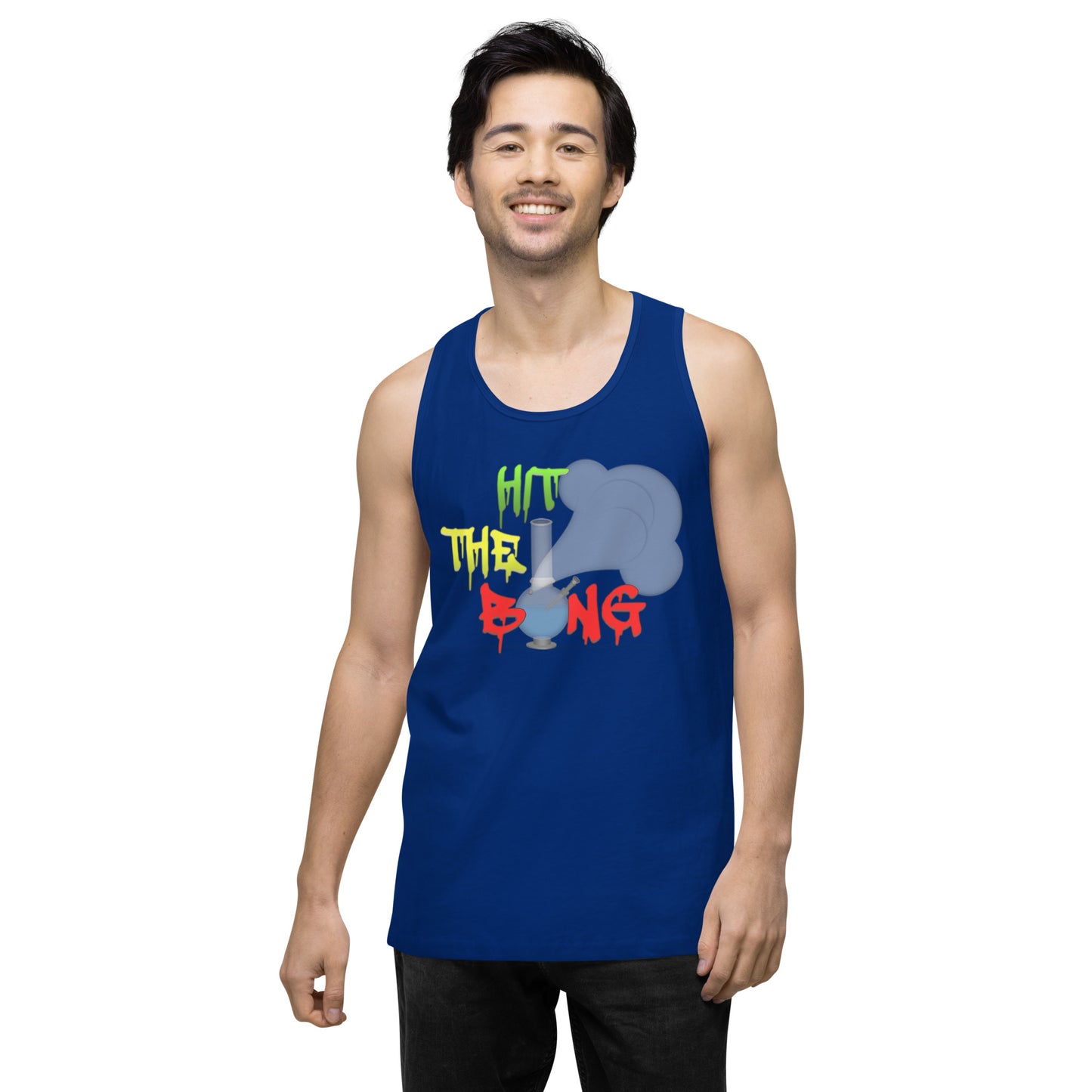 Men’s Cannabis Weed Emoji Premium Tank Top