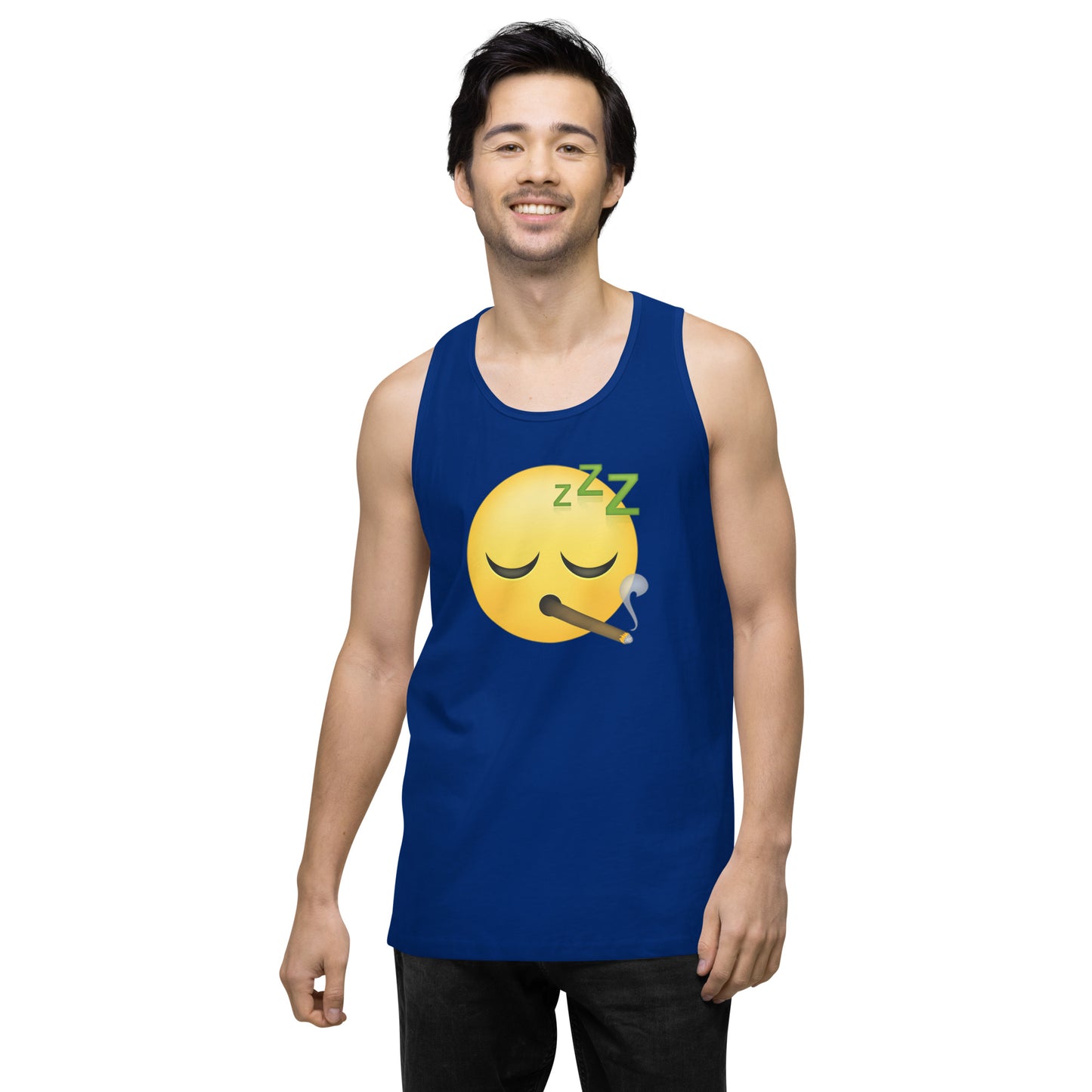 Men’s Cannabis Weed Emoji Premium Tank Top