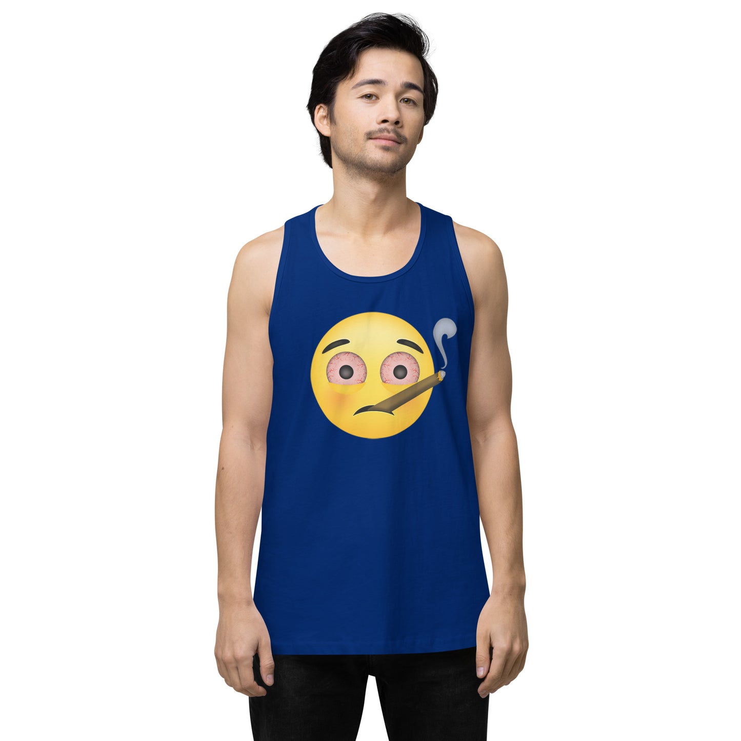 Emoji Weed Cannabis Edibles Sativa Festival Fun Blunt Tank Top Munchies For Men