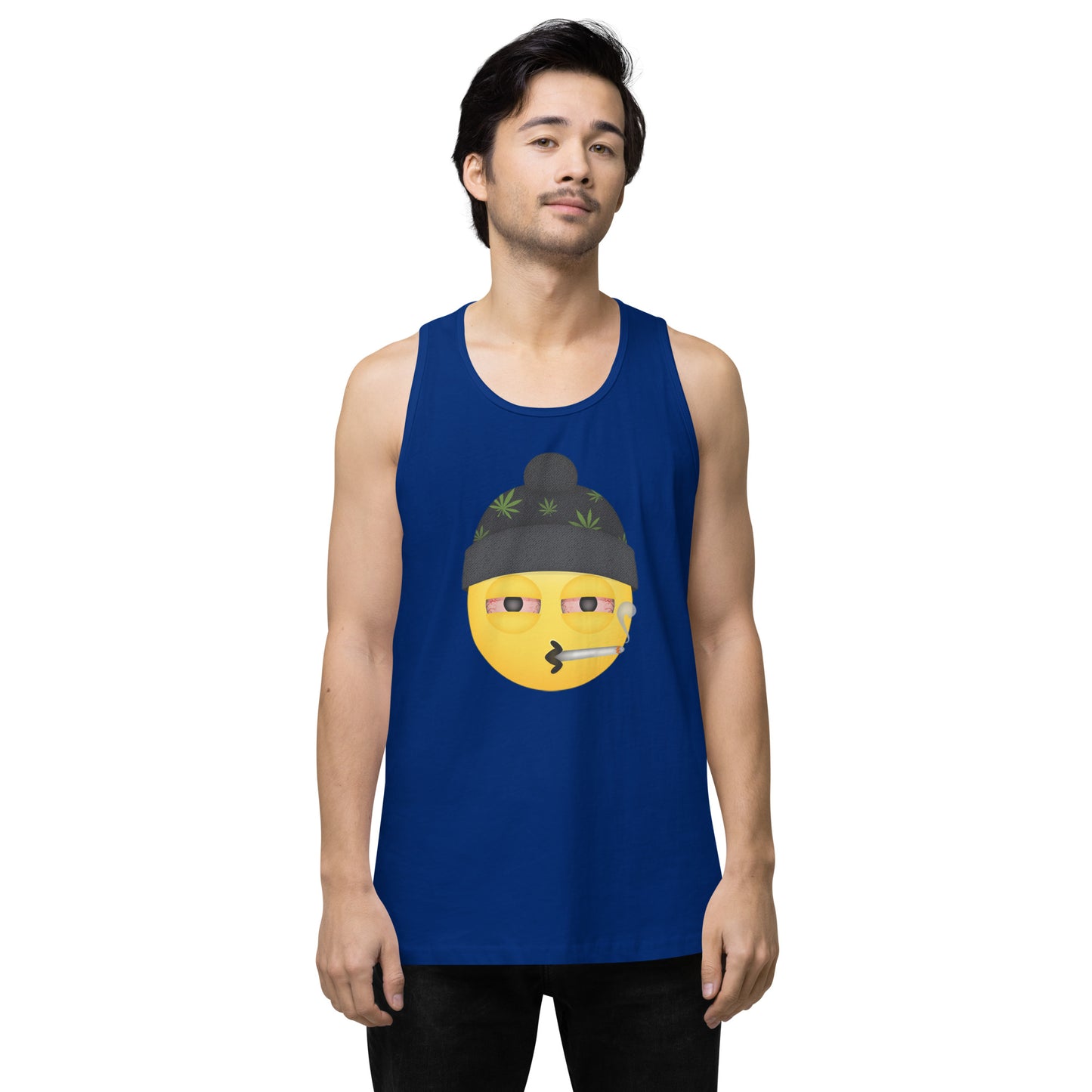 Emoji Stoner Weed Cannabis Festival Fun Tank Top For Men