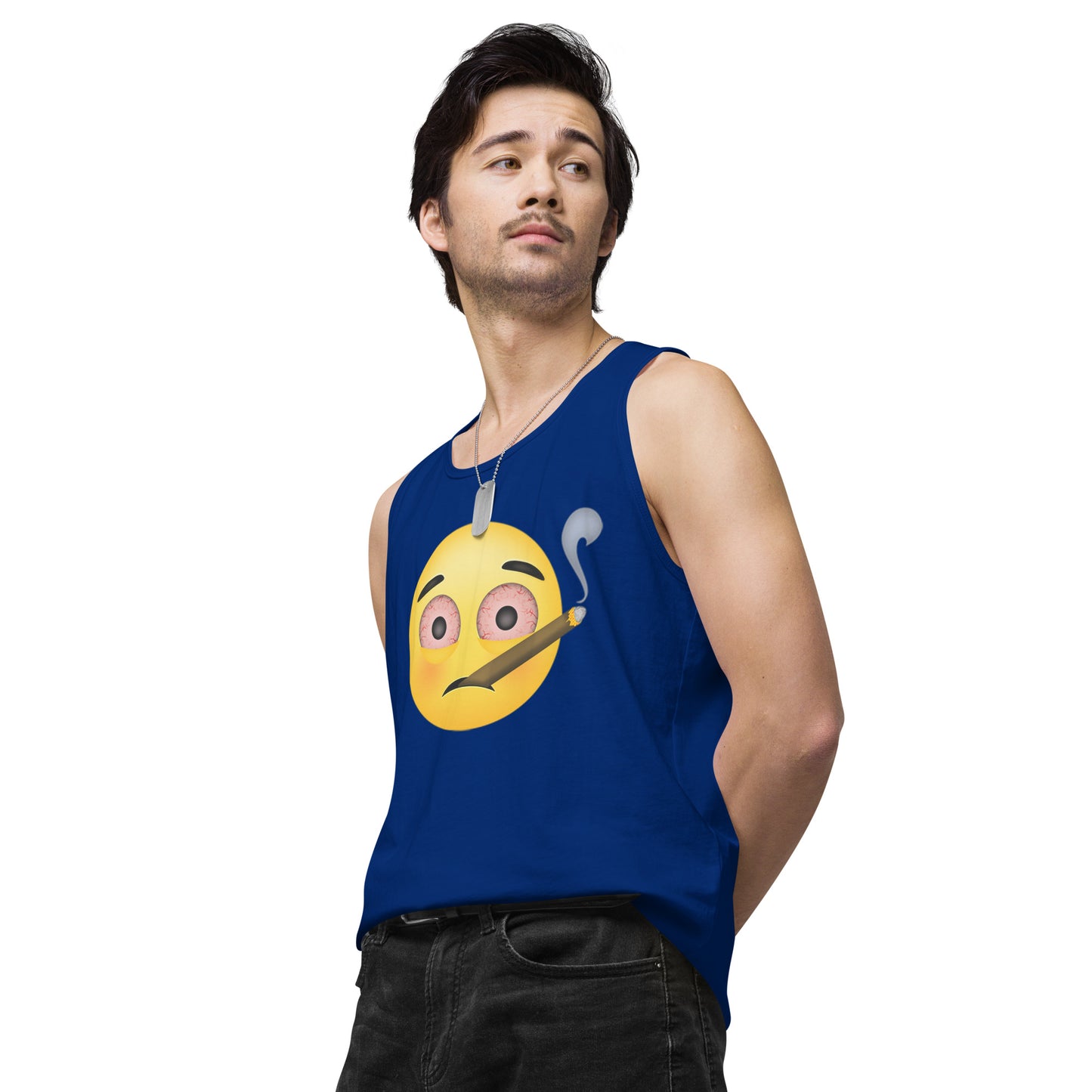 Men’s Cannabis Weed Emoji Premium Tank Top