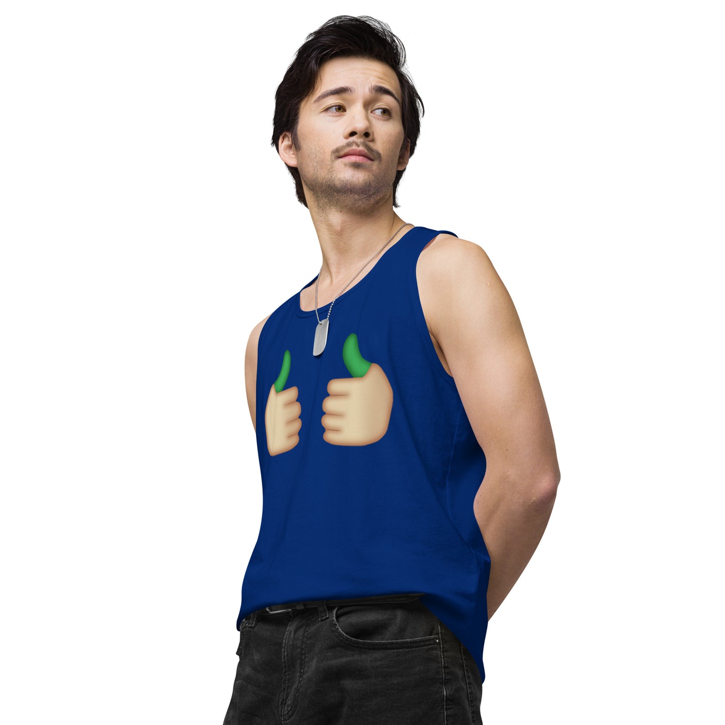 Men’s Cannabis Weed Emoji Premium Tank Top