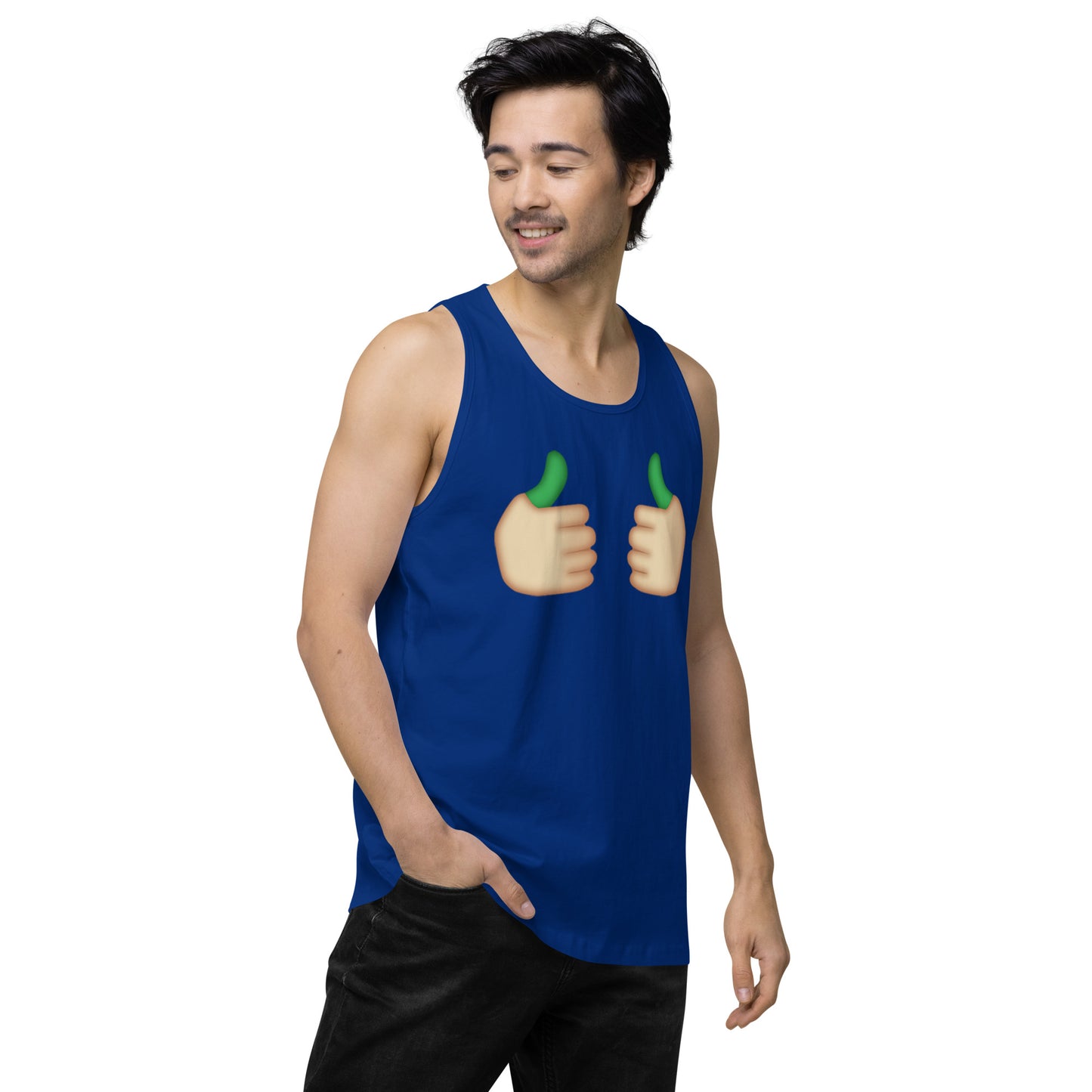 Men’s Cannabis Weed Emoji Premium Tank Top