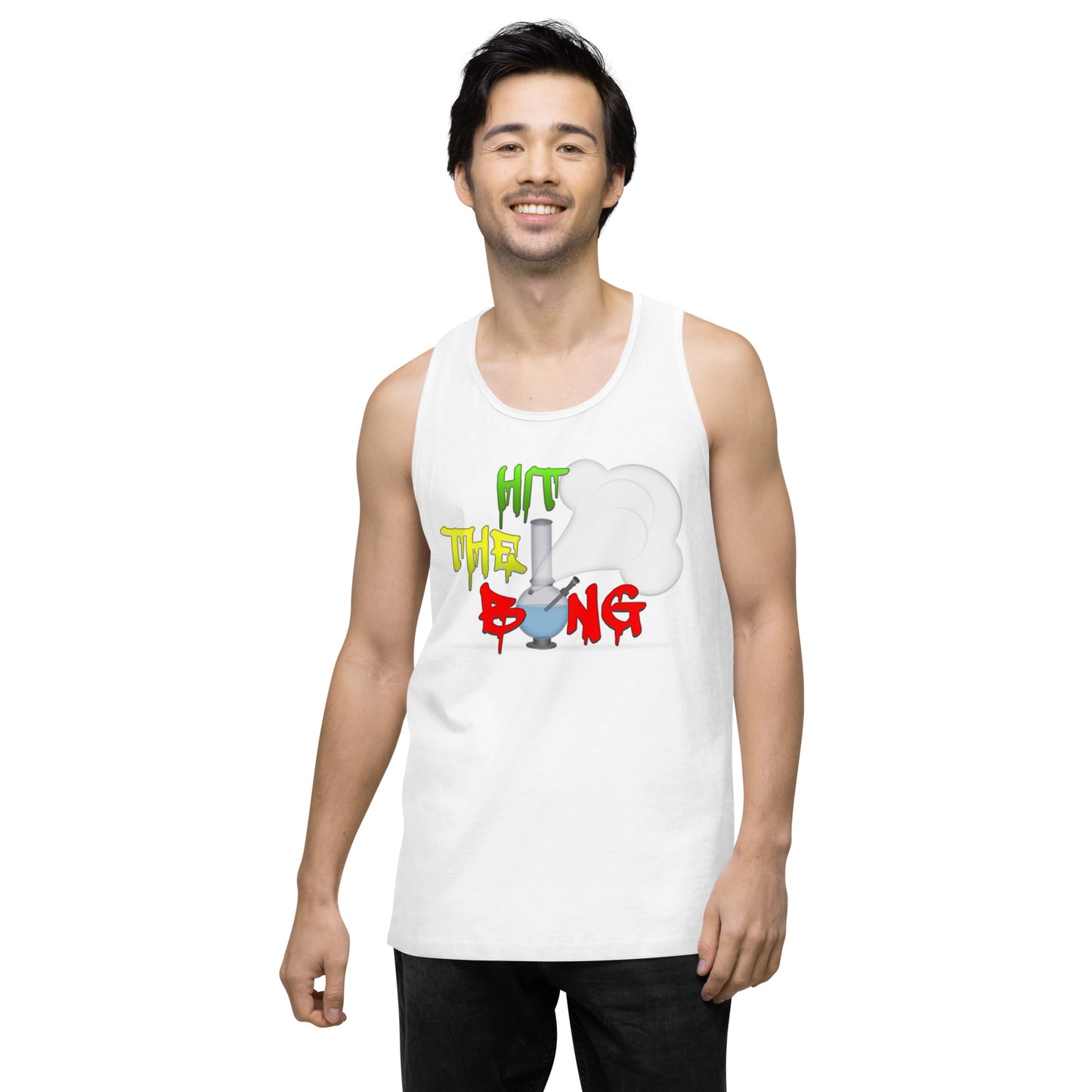 Men’s Cannabis Weed Emoji Premium Tank Top