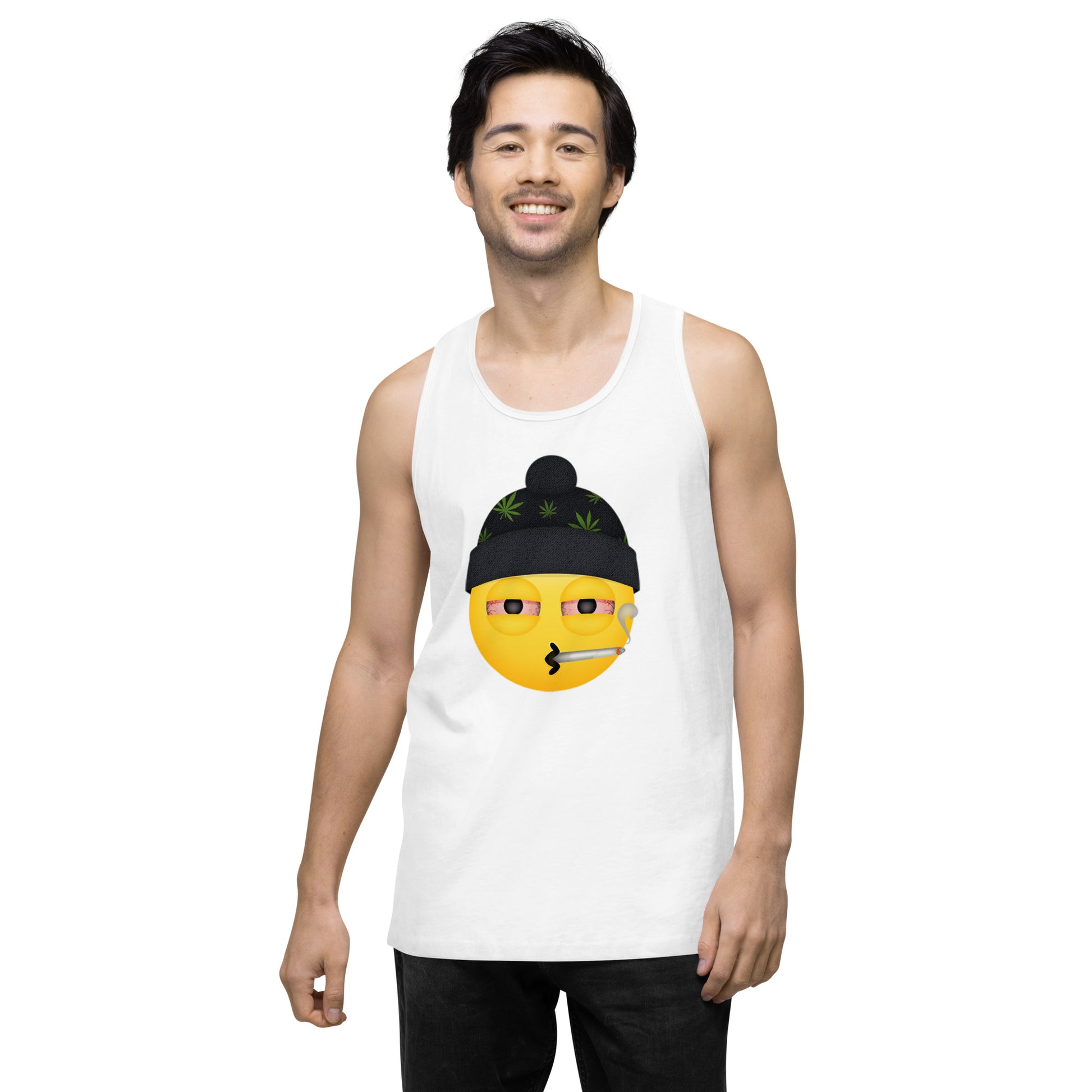 Emoji Stoner Weed Cannabis Festival Fun Tank Top For Men