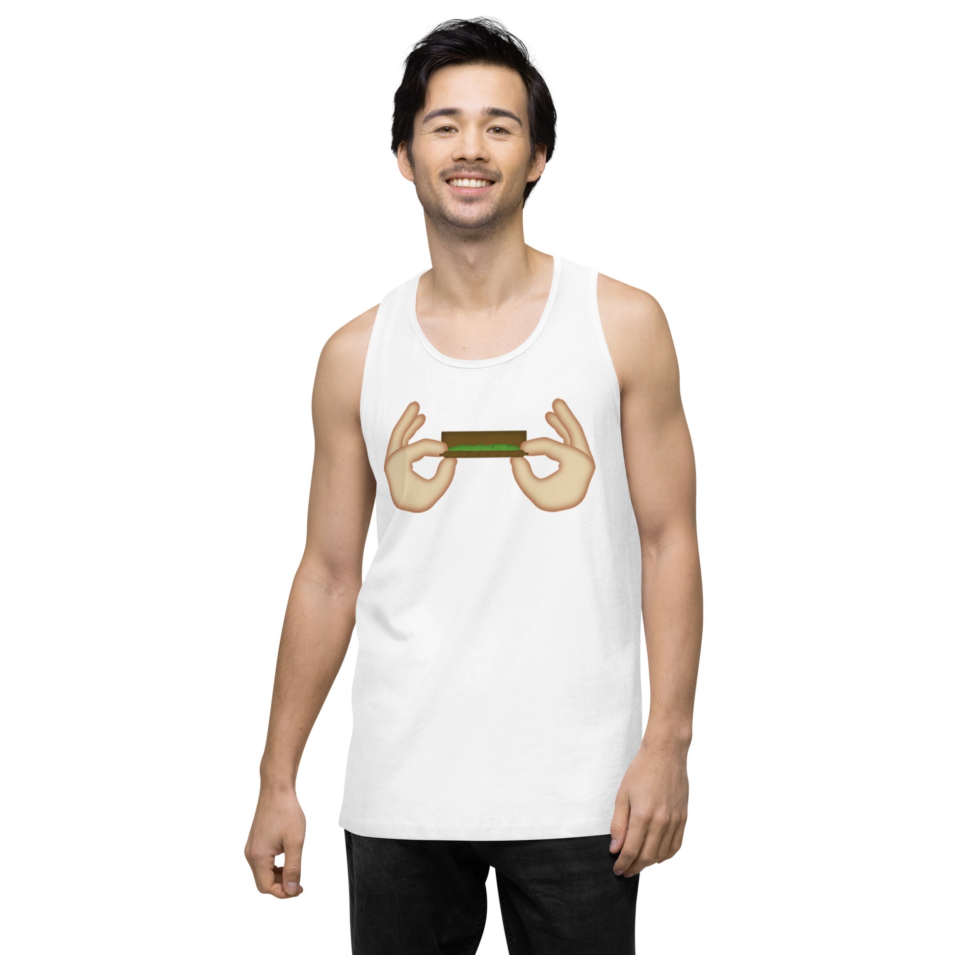 Emoji Blunt Roller Weed Cannabis Festival Fun Tank Top For Men