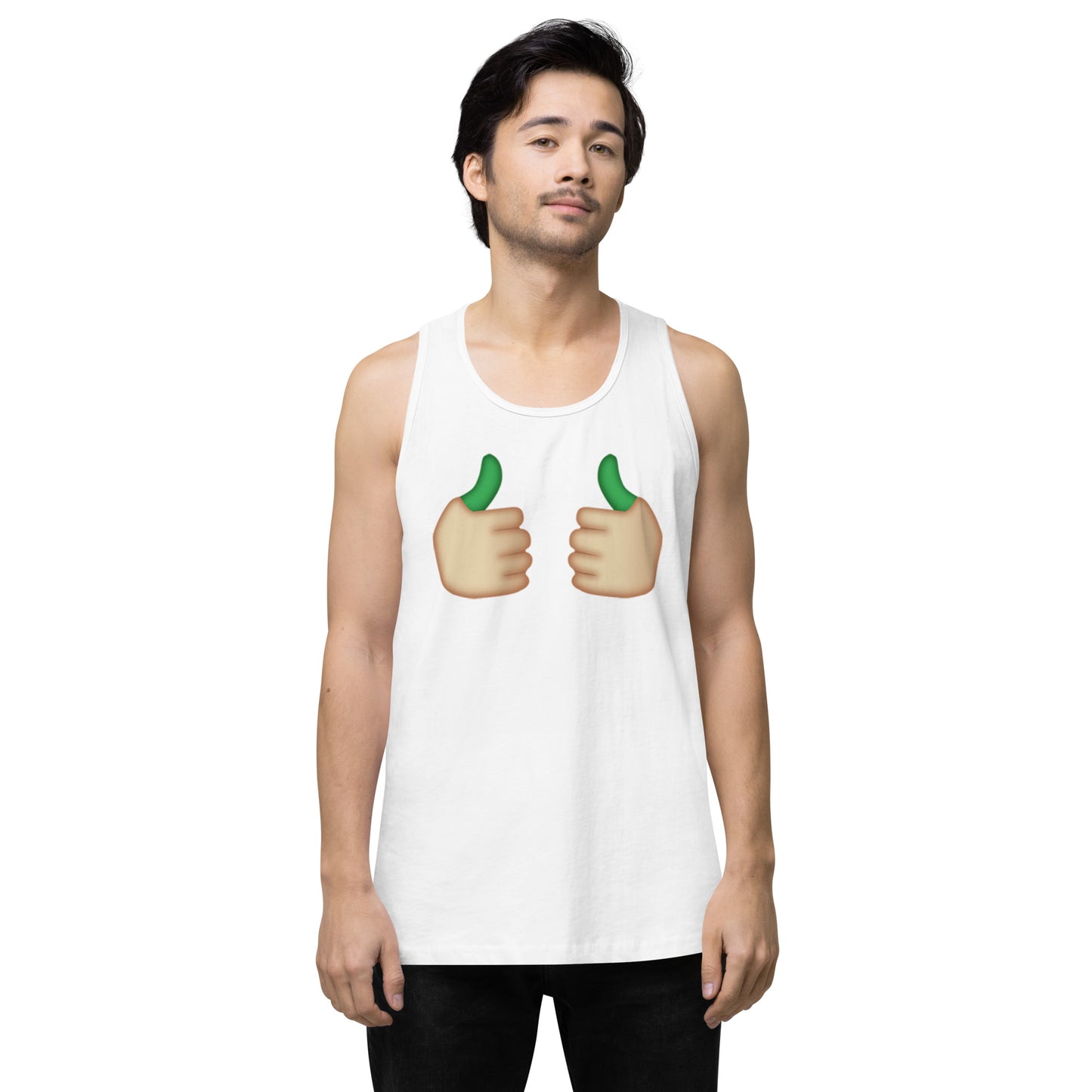 Men’s Cannabis Weed Emoji Premium Tank Top