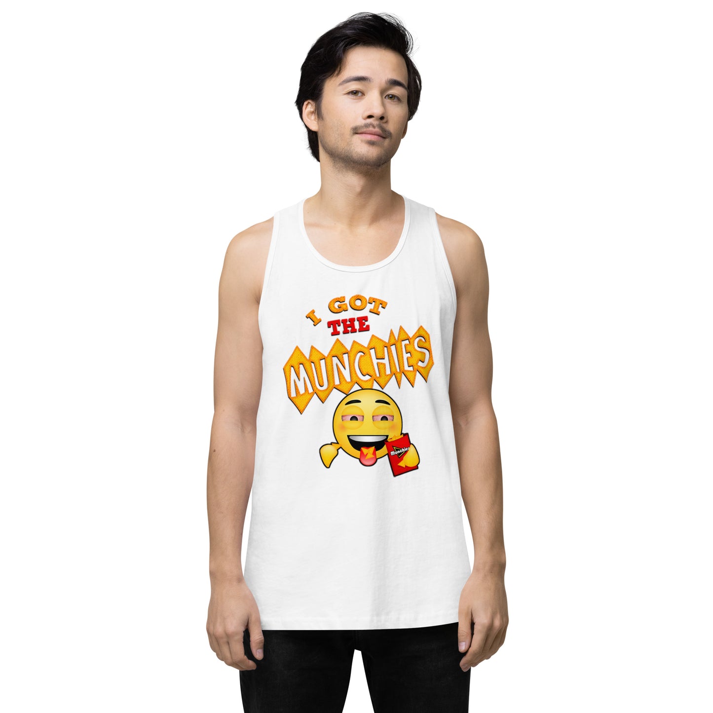 Men’s Cannabis Weed Emoji Premium Tank Top