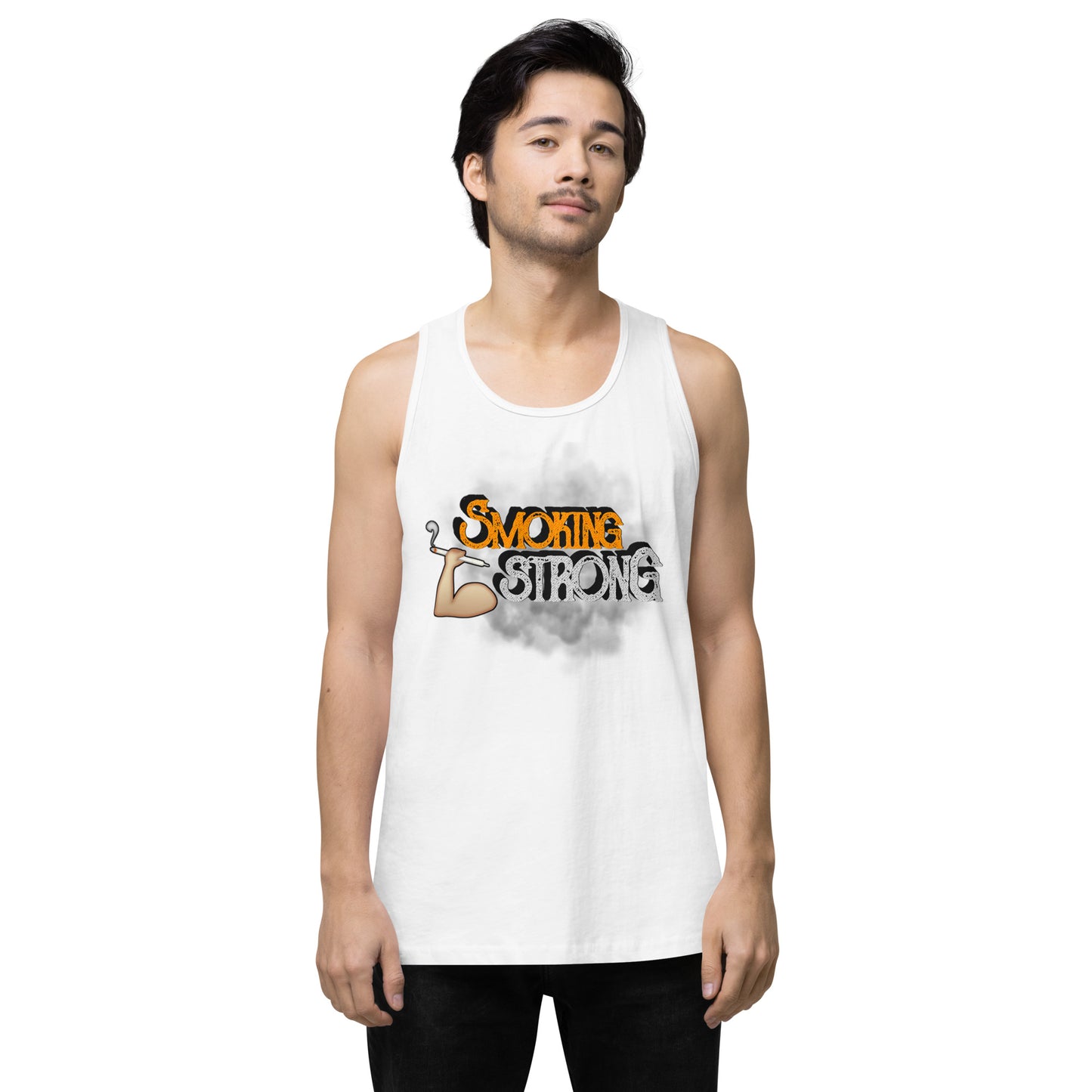 Men’s Cannabis Weed Emoji Premium Tank Top