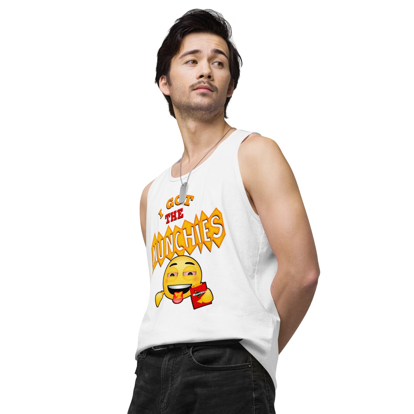 Men’s Cannabis Weed Emoji Premium Tank Top