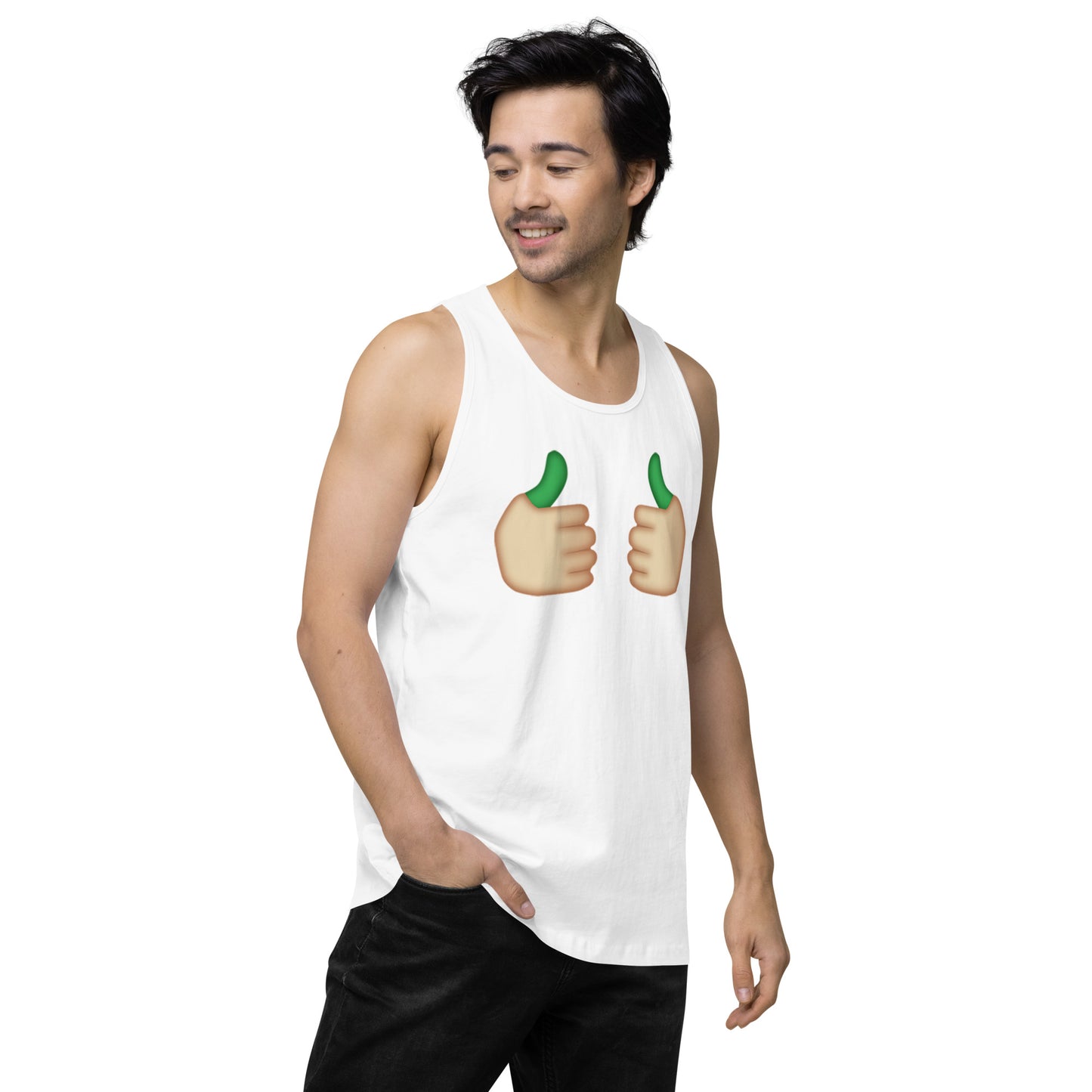 Men’s Cannabis Weed Emoji Premium Tank Top