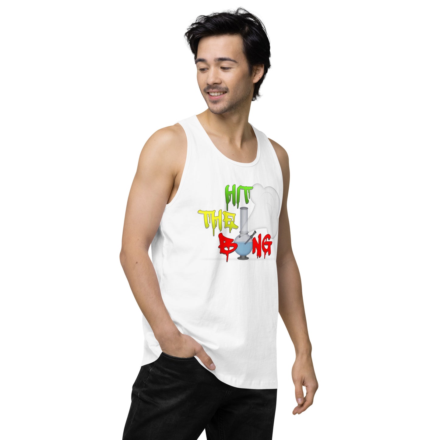 Men’s Cannabis Weed Emoji Premium Tank Top