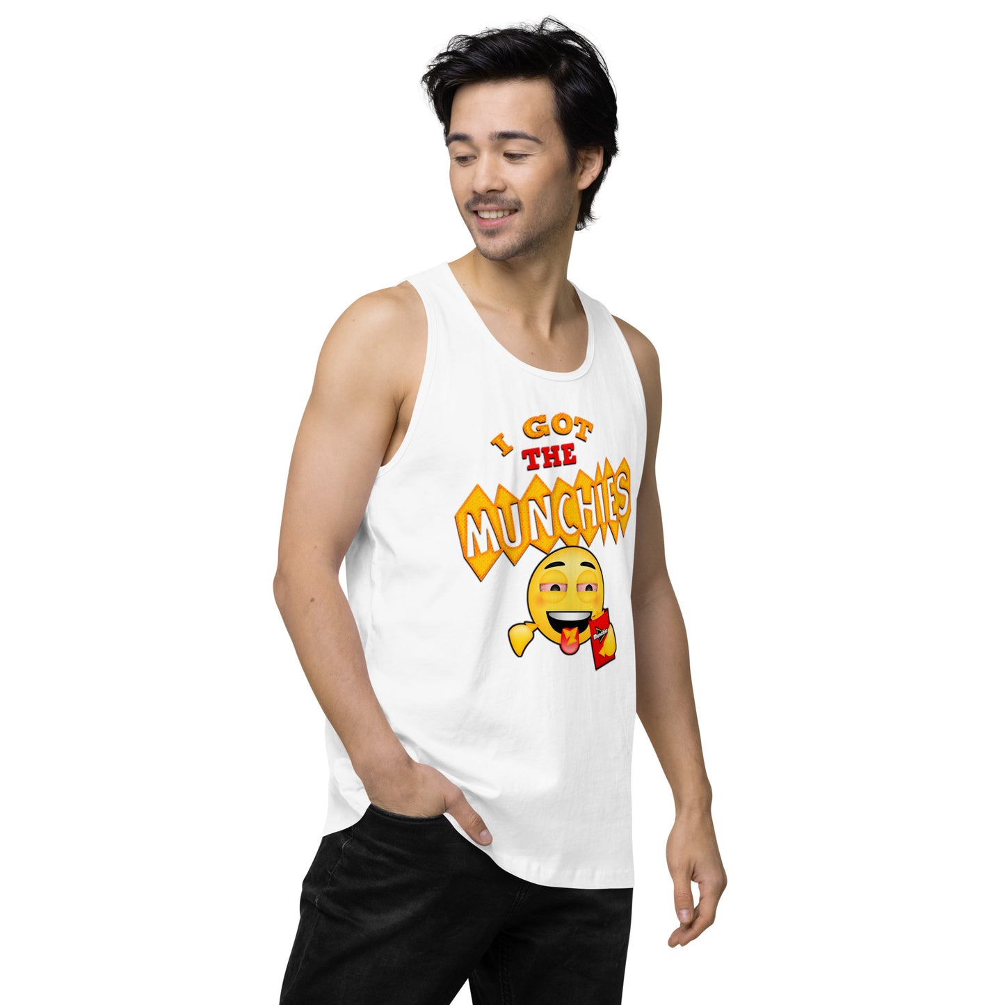 Men’s Cannabis Weed Emoji Premium Tank Top