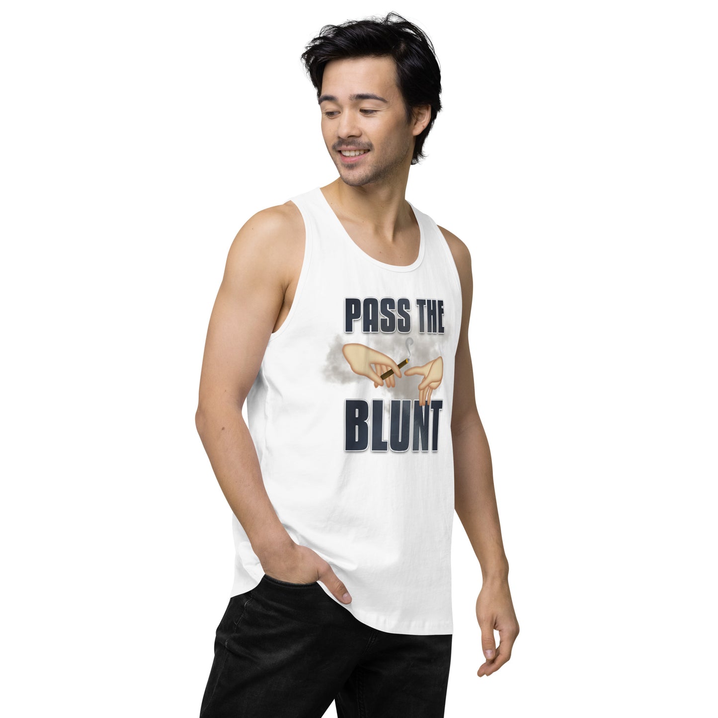 Men’s Cannabis Weed Emoji Premium Tank Top