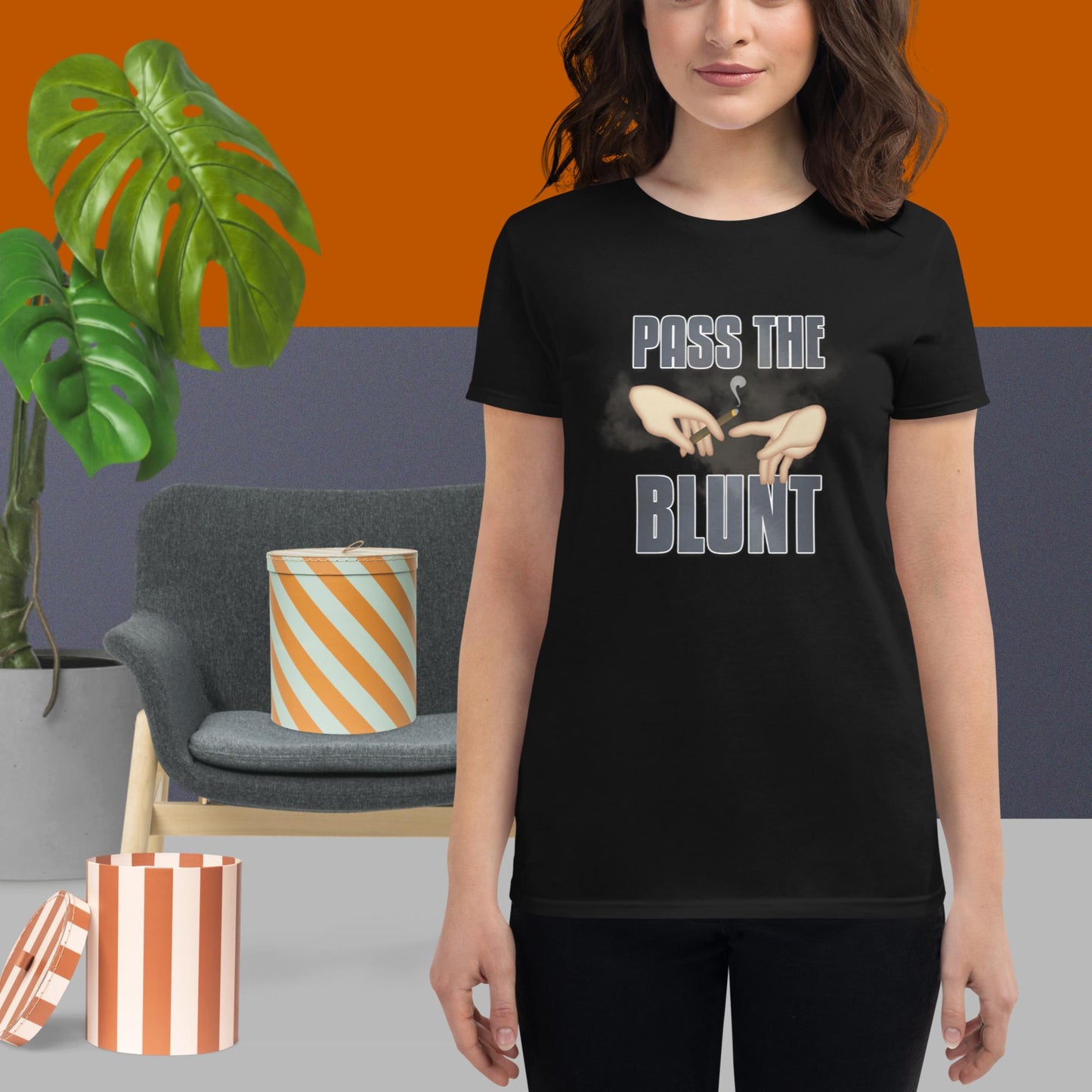 Emoji Weed Cannabis Sativa Joint Bong Dispensary Festival Fun Blunt Dispensary Tshirt For Women