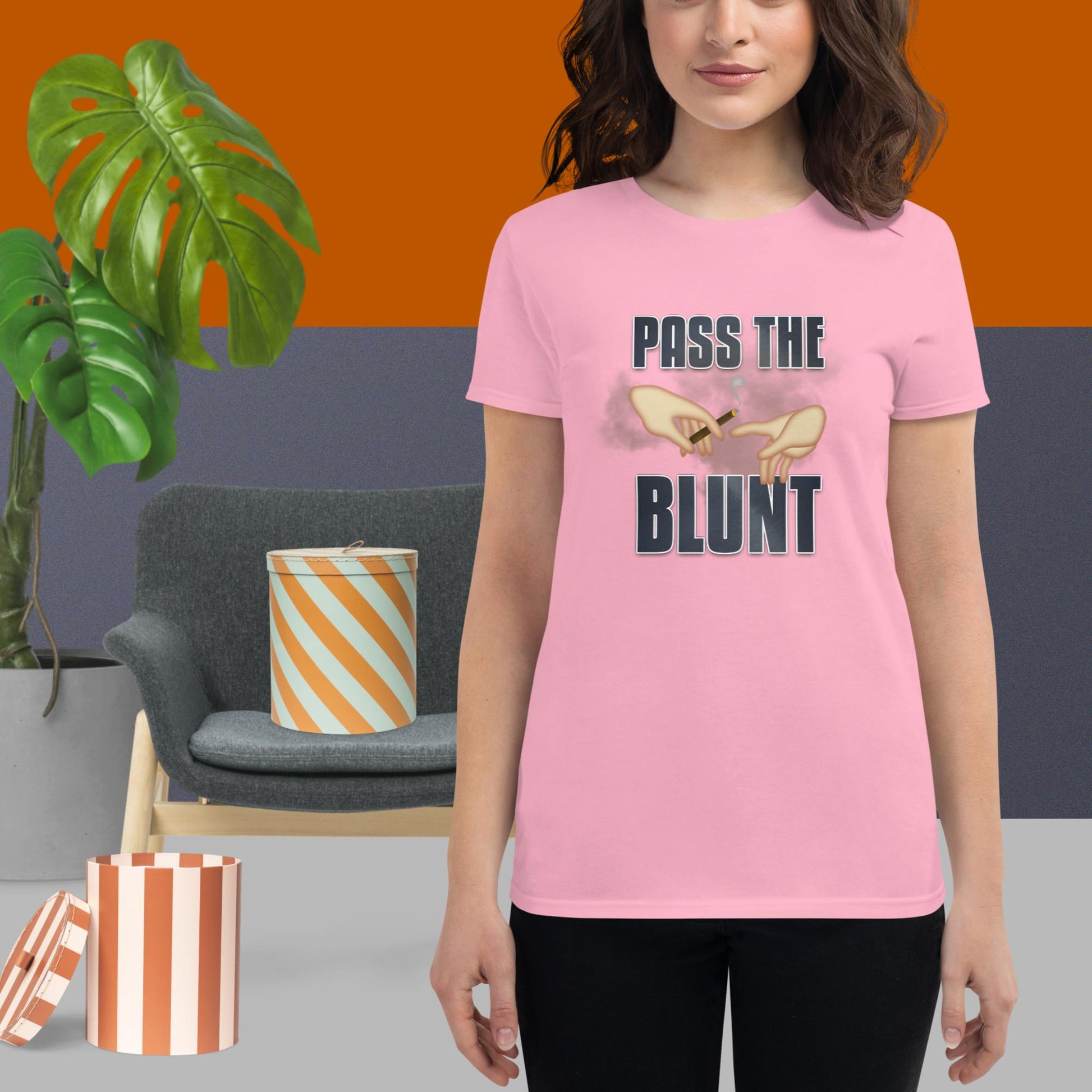 Emoji Weed Cannabis Sativa Joint Bong Dispensary Festival Fun Blunt Dispensary Tshirt For Women