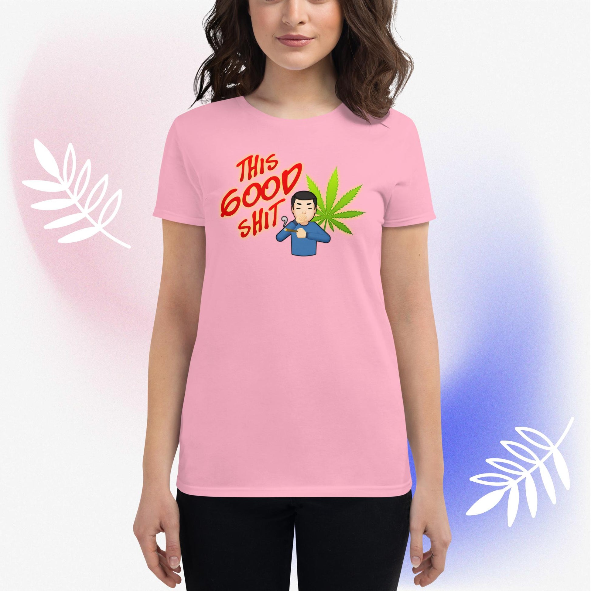 Emoji Weed Cannabis Sativa Joint Bong Dispensary Festival Fun Blunt Dispensary Tshirt For Women