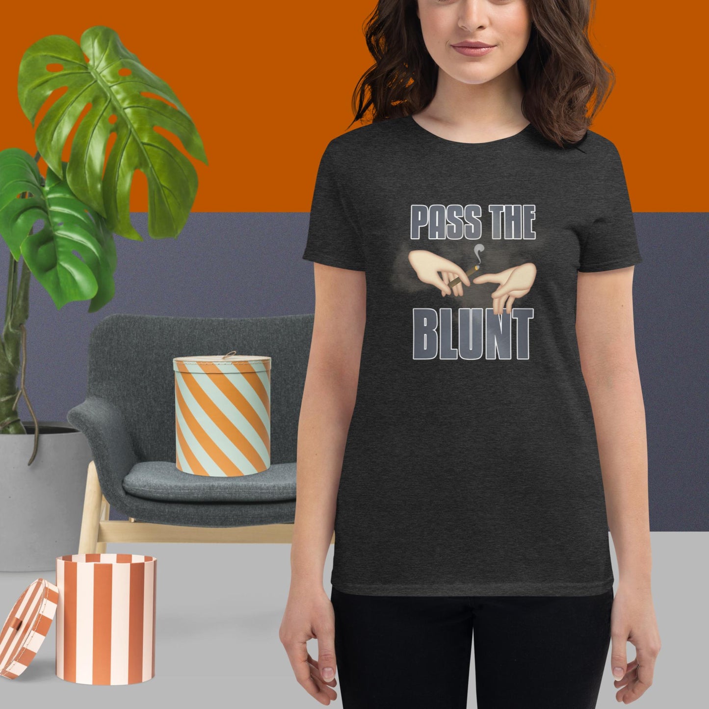 Emoji Weed Cannabis Sativa Joint Bong Dispensary Festival Fun Blunt Dispensary Tshirt For Women