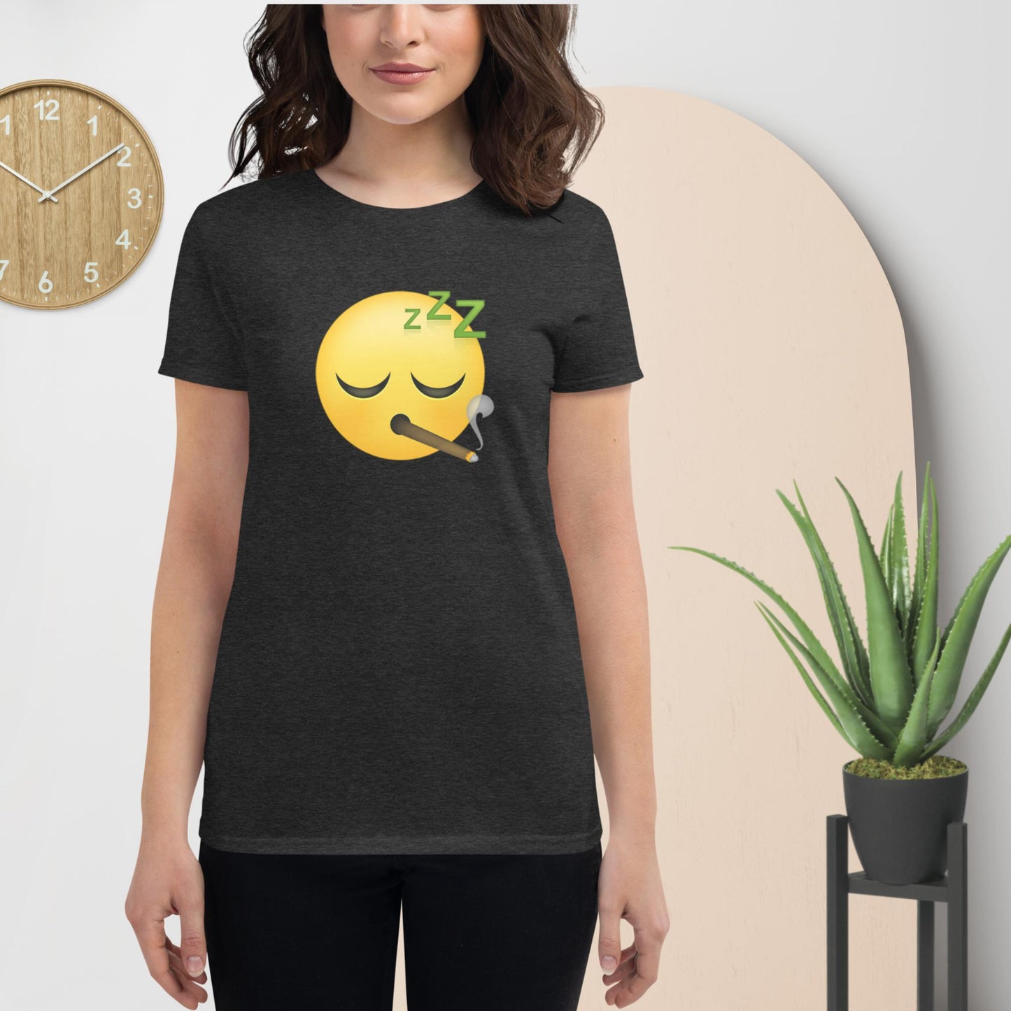 Emoji Weed Cannabis Sativa Joint Bong Dispensary Festival Fun Blunt Dispensary Tshirt For Women