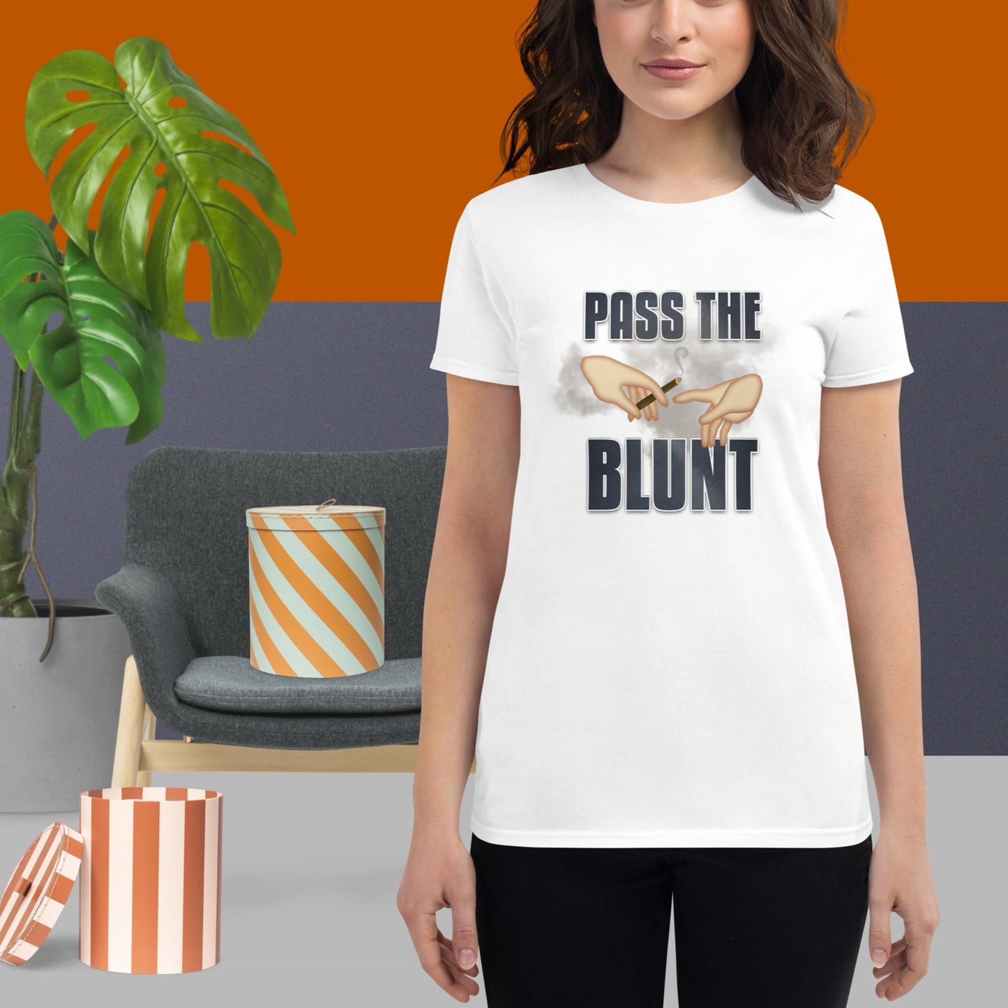 Emoji Weed Cannabis Sativa Joint Bong Dispensary Festival Fun Blunt Dispensary Tshirt For Women