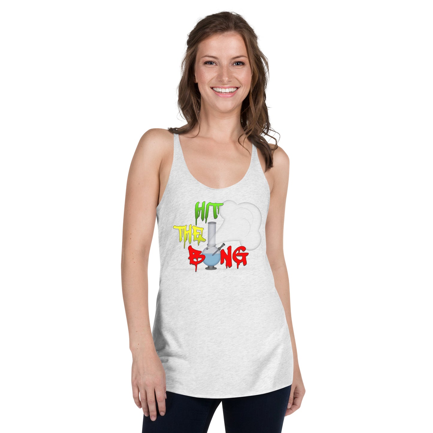 Women's Cannabis Weed Emoji Racerback Tank Top