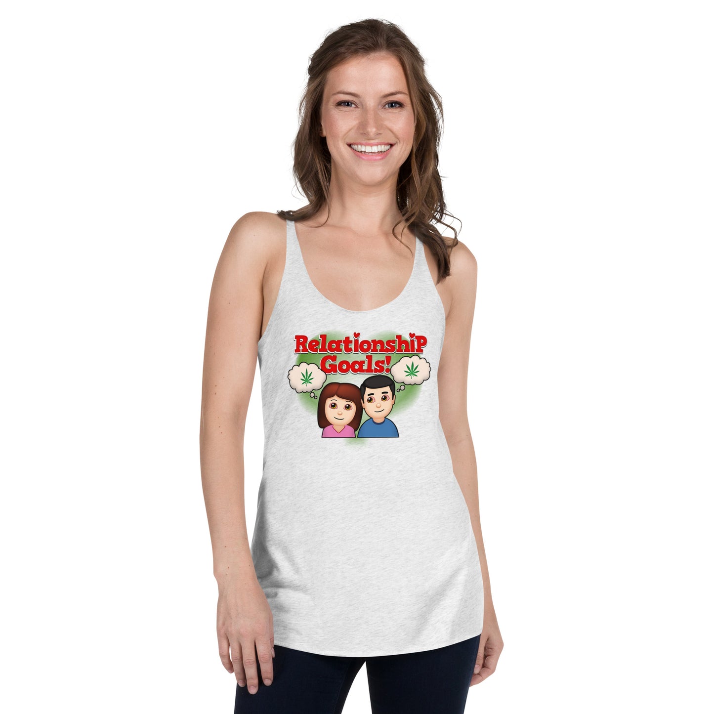 Women's Cannabis Weed Emoji Racerback Tank Top