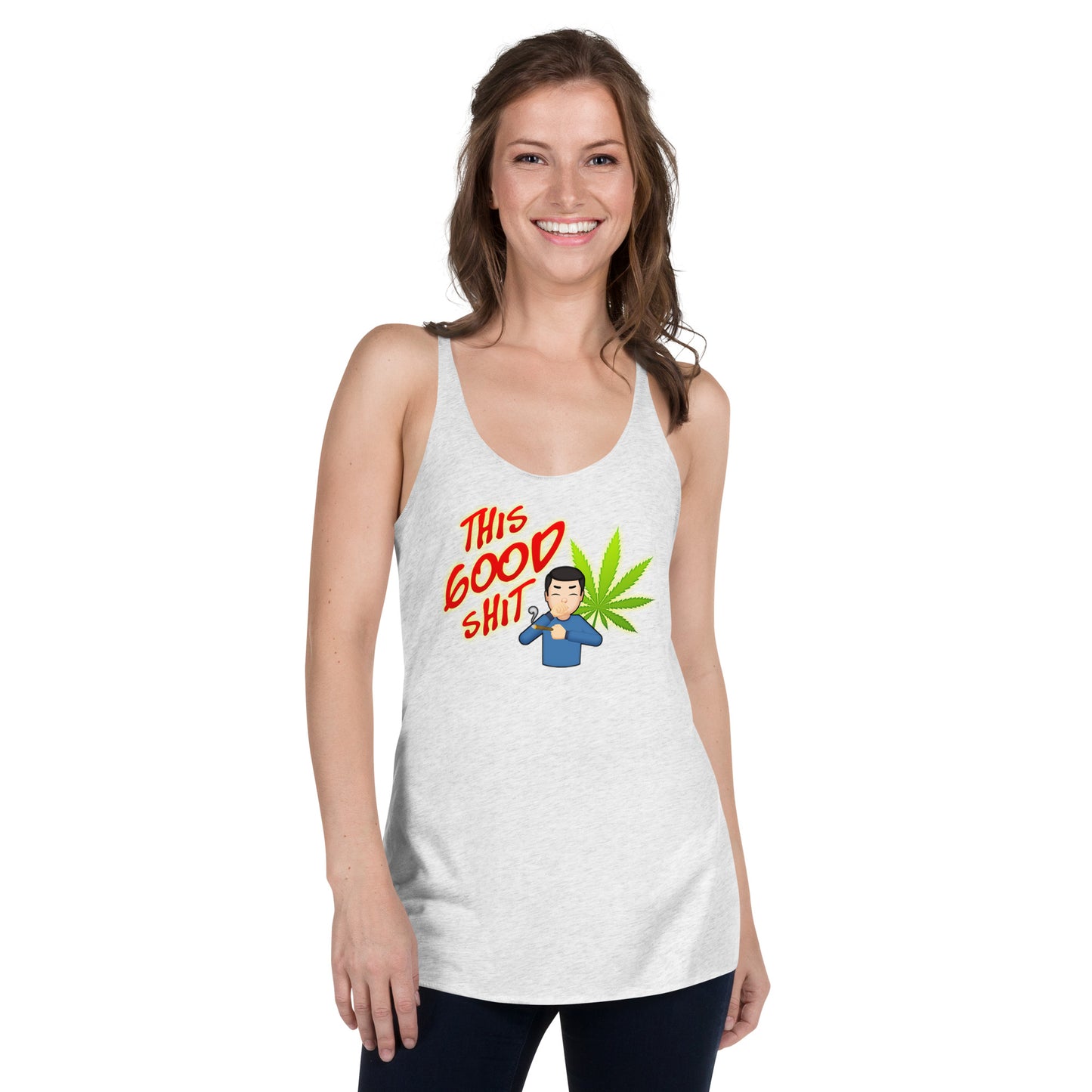 Women's Cannabis Weed Emoji Racerback Tank Top