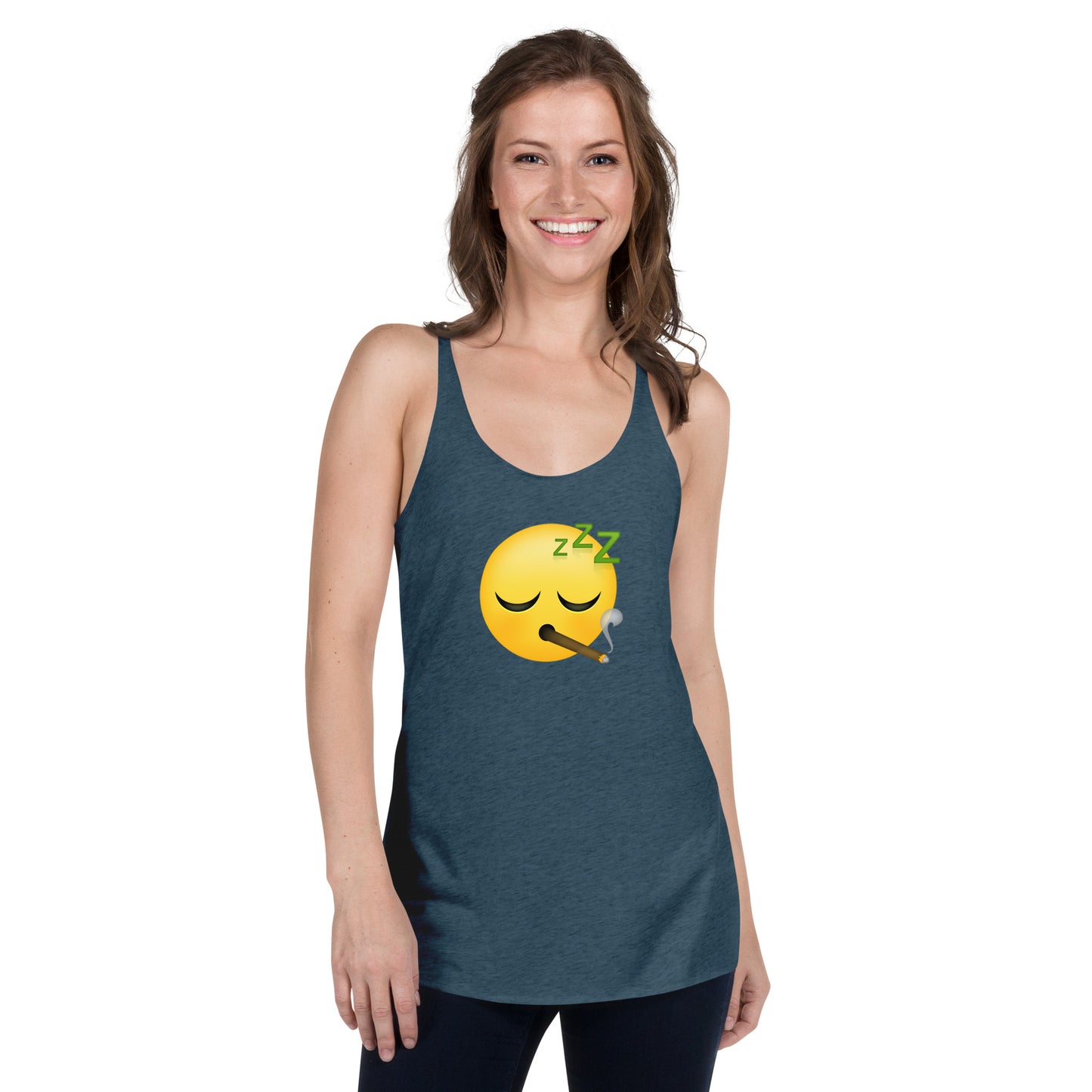 Women's Cannabis Weed Emoji Racerback Tank Top