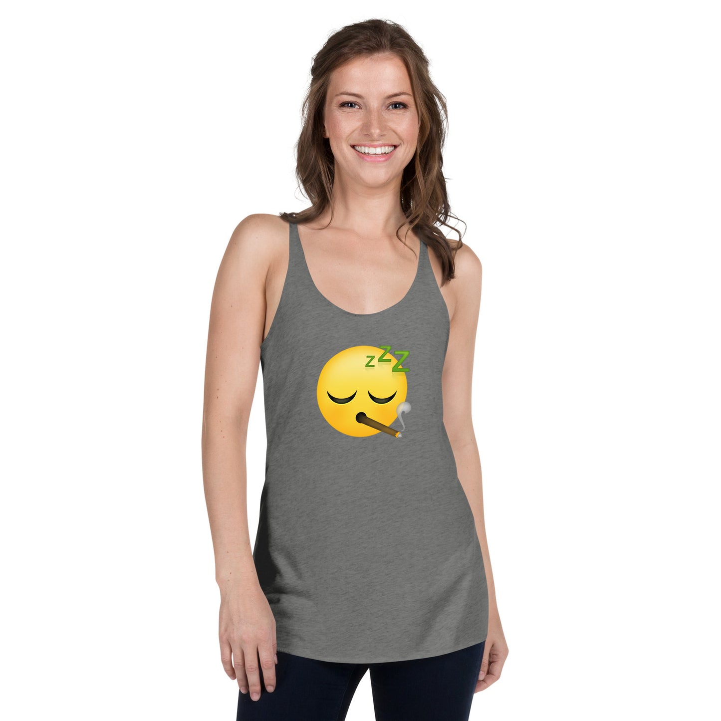 Women's Cannabis Weed Emoji Racerback Tank Top