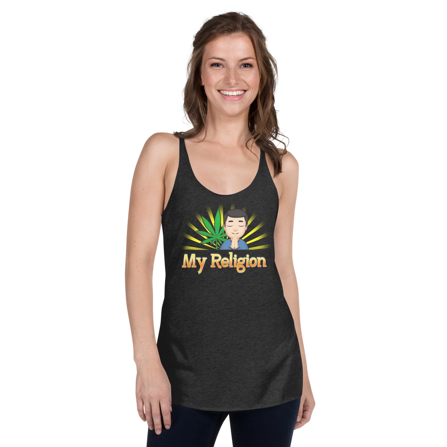 Emoji Weed Cannabis Sativa Joint Bong Dispensary Festival Fun Blunt Dispensary Tank Top For Women