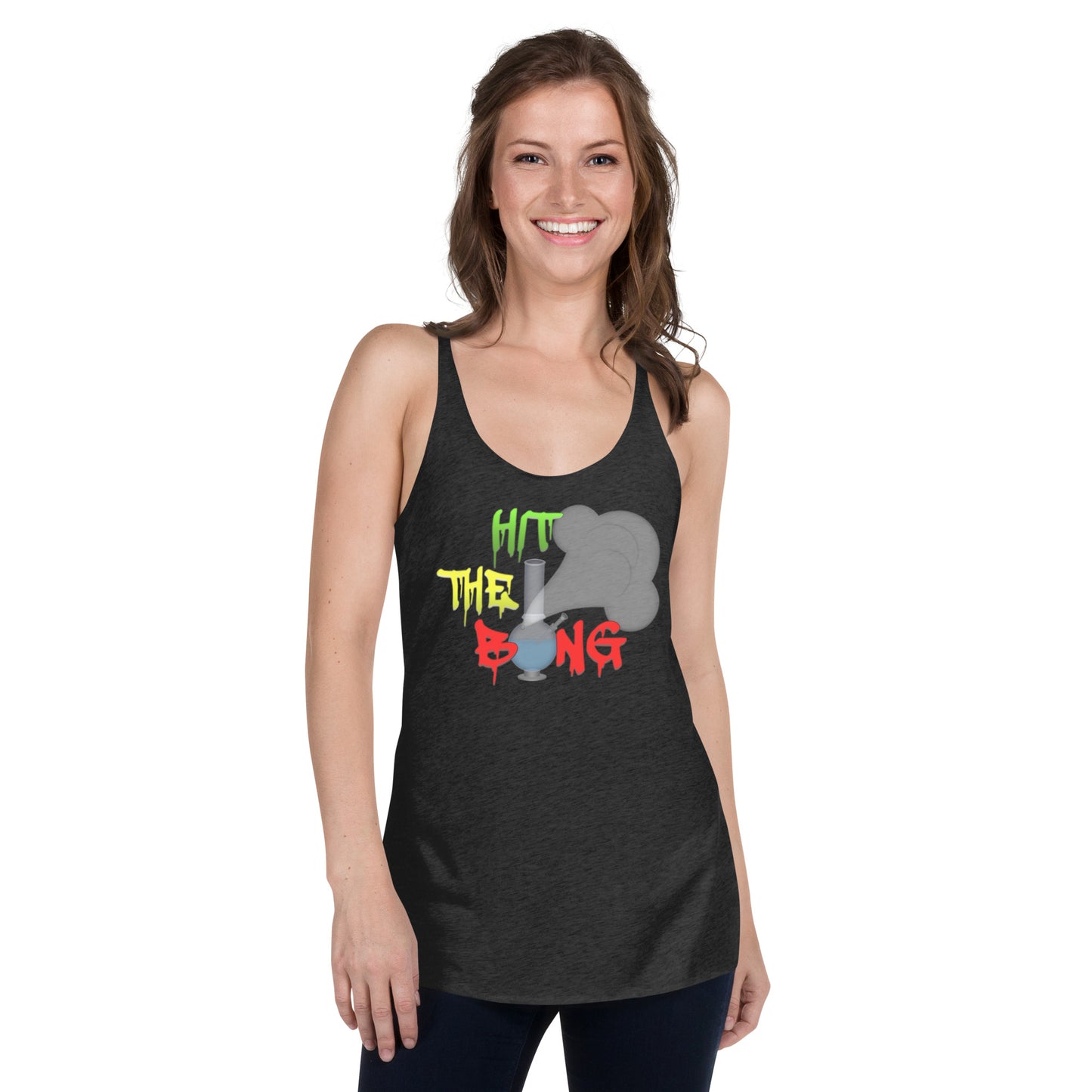 Women's Cannabis Weed Emoji Racerback Tank Top