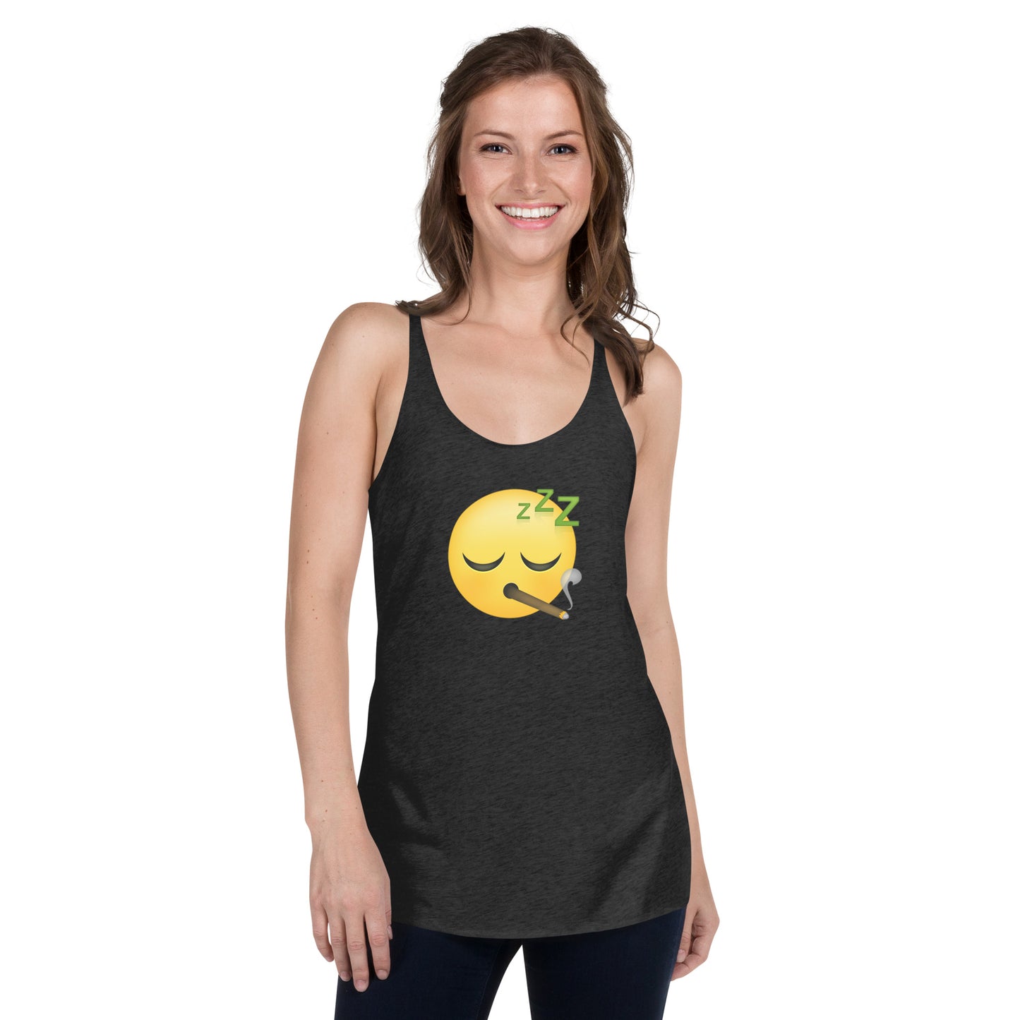 Women's Cannabis Weed Emoji Racerback Tank Top