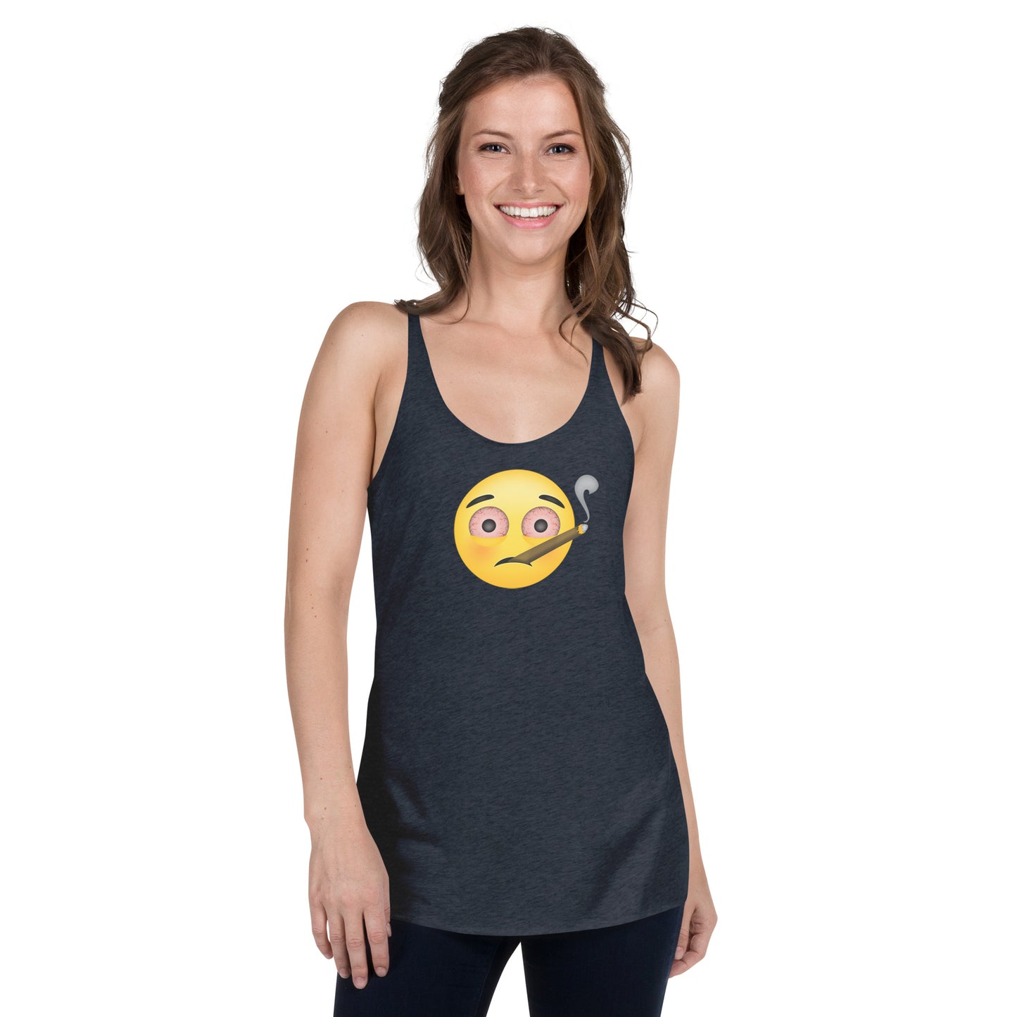 Women's Cannabis Weed Emoji Racerback Tank Top