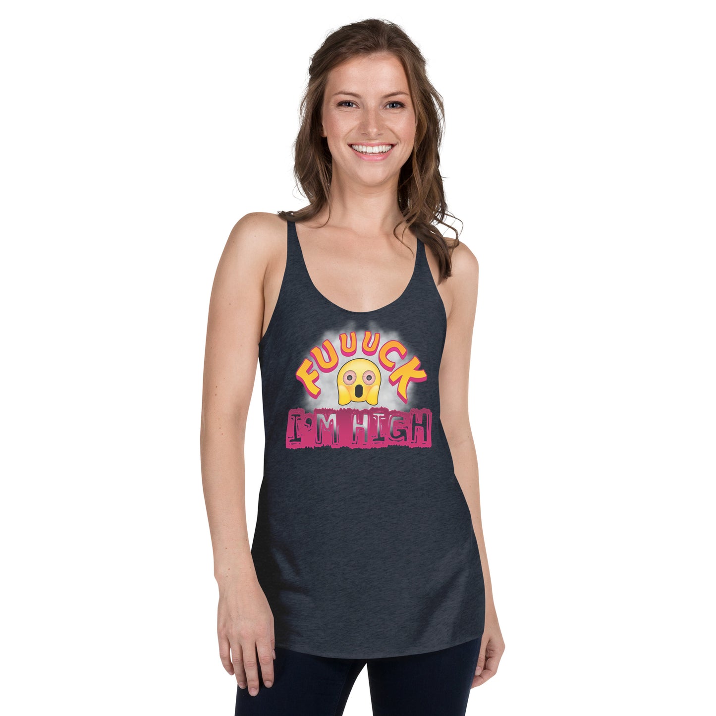 Women's Cannabis Weed Emoji Racerback Tank Top