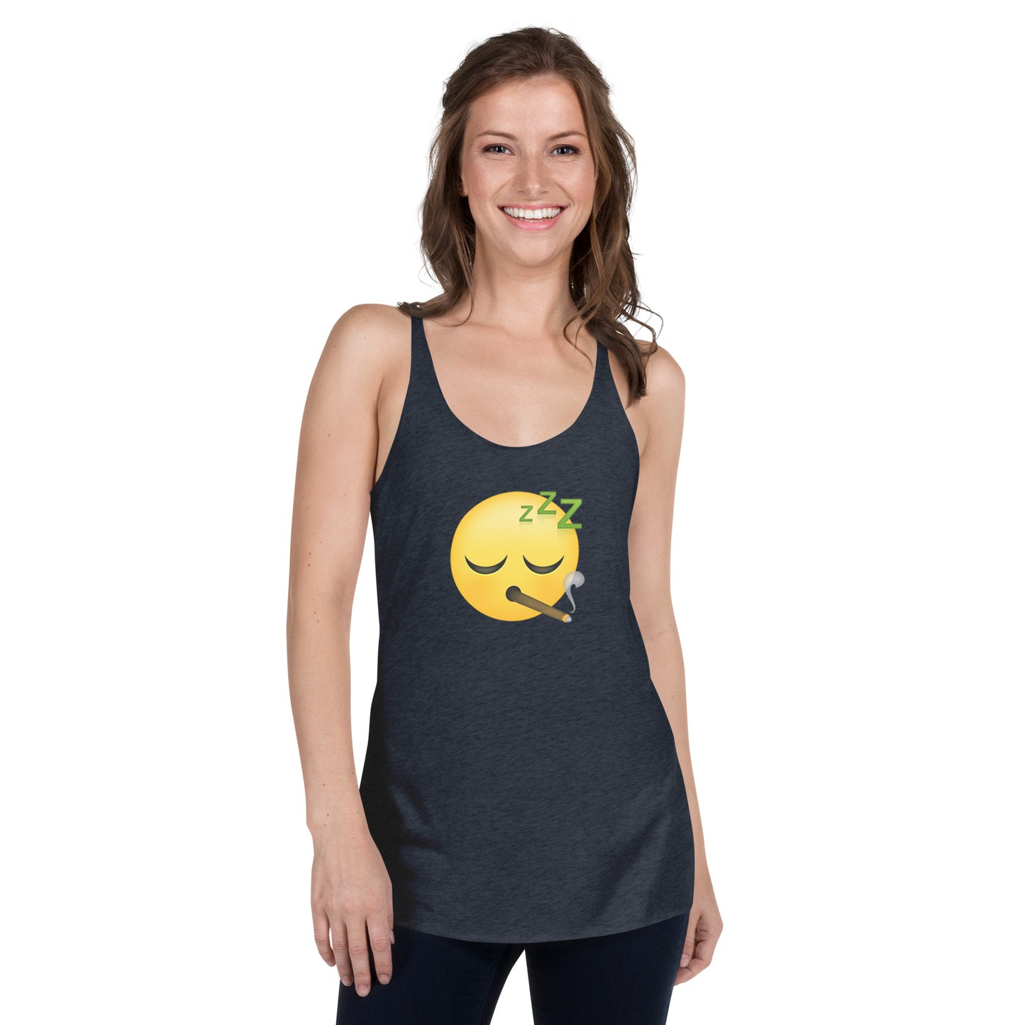 Emoji Weed Cannabis Sativa Joint Bong Dispensary Festival Fun Blunt Dispensary Tank Top For Women